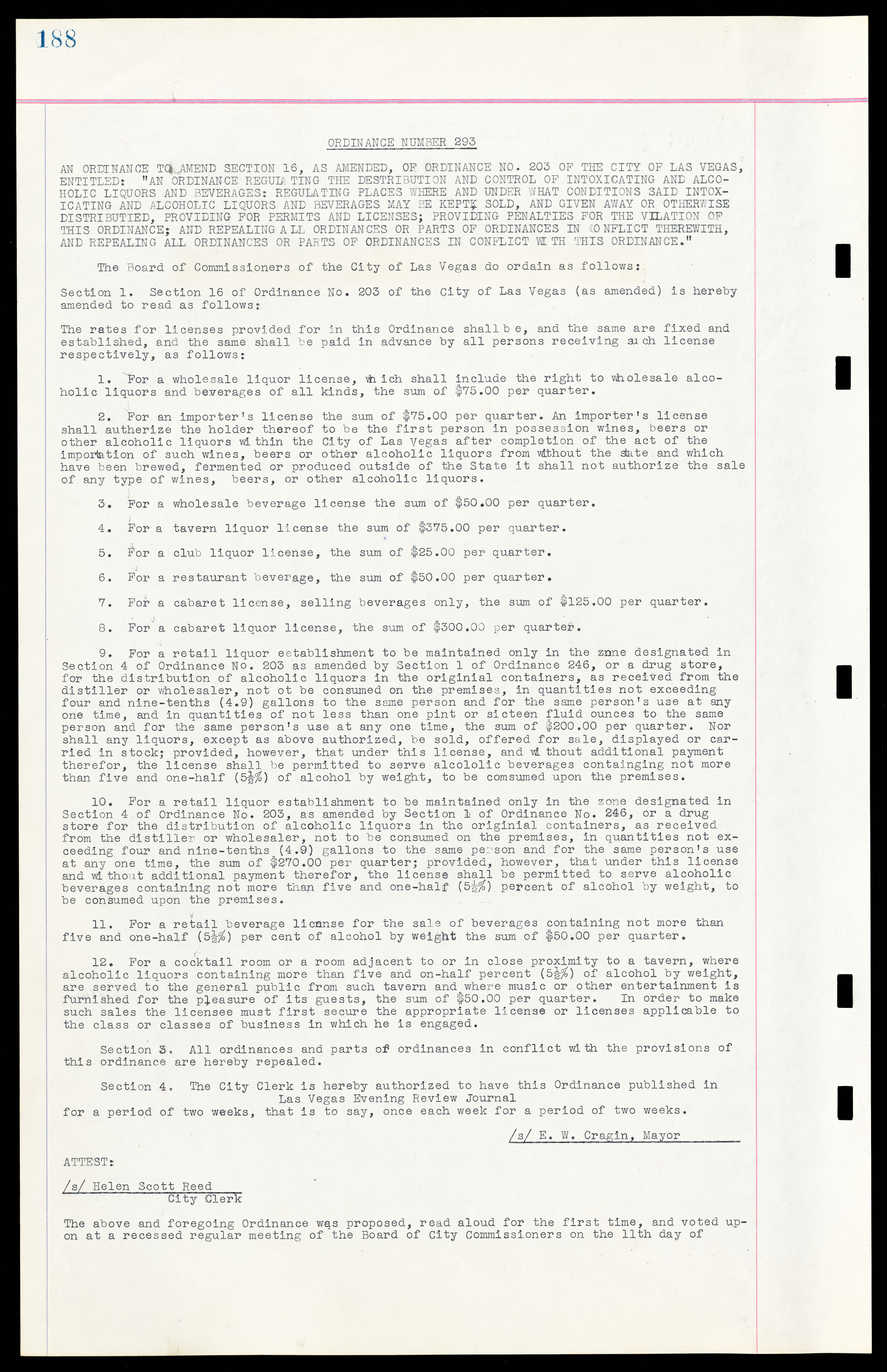 Las Vegas City Ordinances, March 31, 1933 to October 25, 1950, lvc000014-212