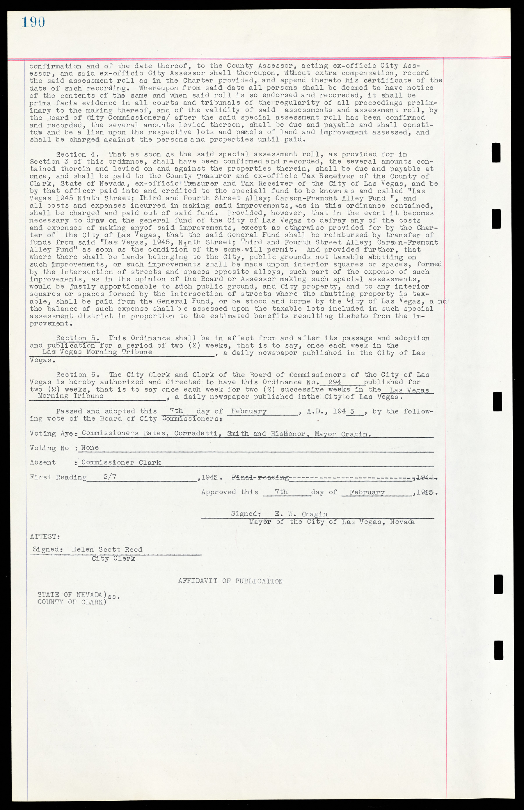 Las Vegas City Ordinances, March 31, 1933 to October 25, 1950, lvc000014-215