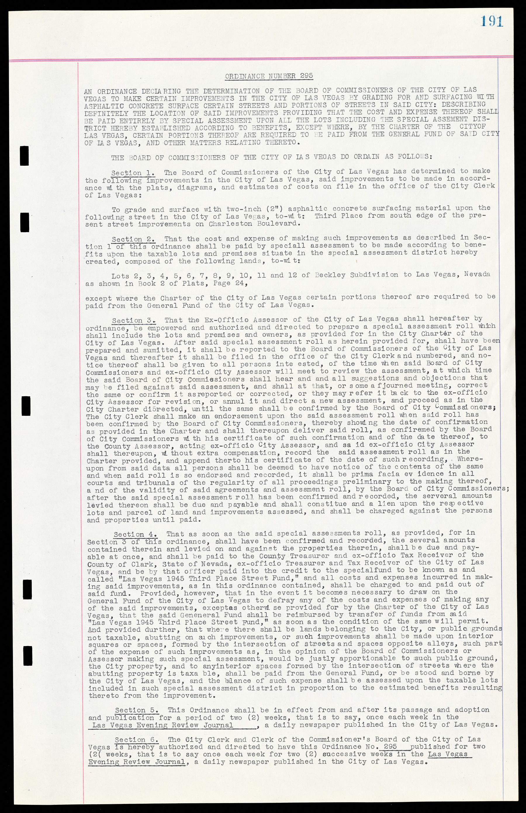Las Vegas City Ordinances, March 31, 1933 to October 25, 1950, lvc000014-216