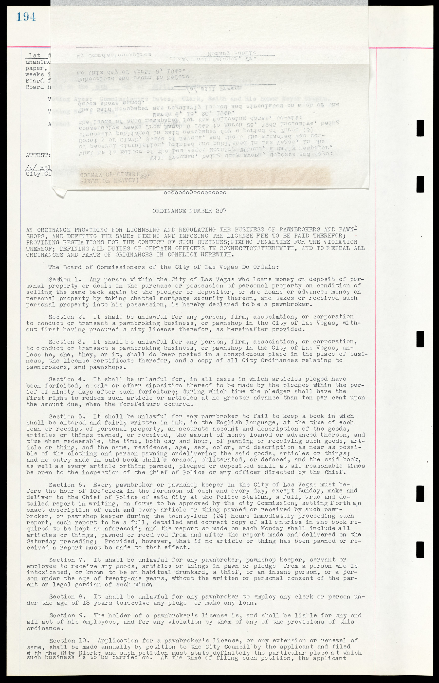 Las Vegas City Ordinances, March 31, 1933 to October 25, 1950, lvc000014-221