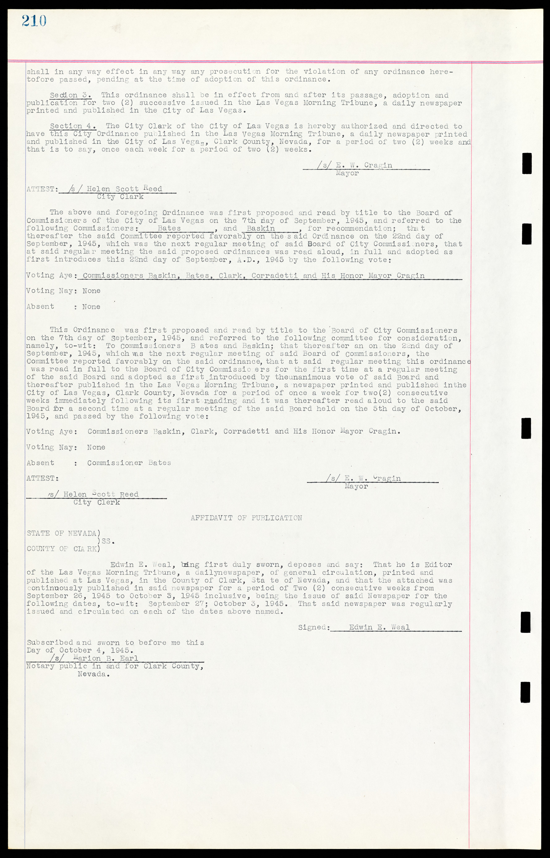 Las Vegas City Ordinances, March 31, 1933 to October 25, 1950, lvc000014-239