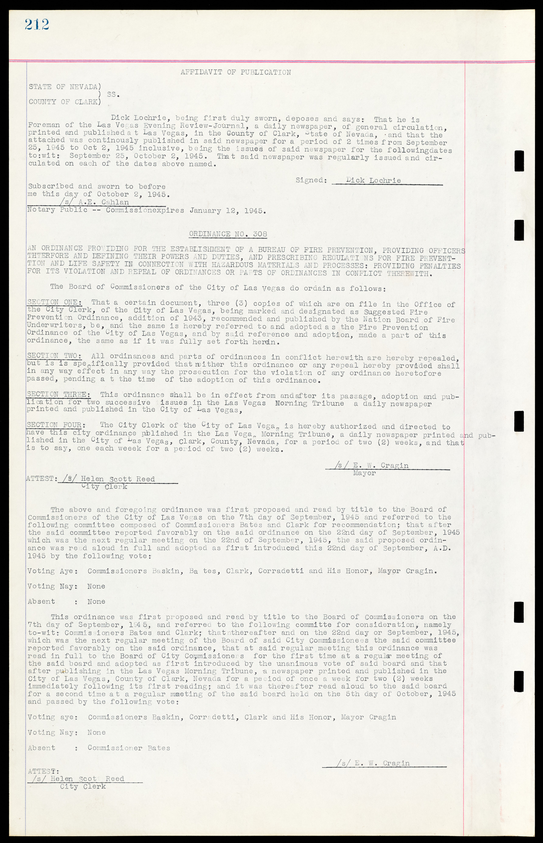 Las Vegas City Ordinances, March 31, 1933 to October 25, 1950, lvc000014-241