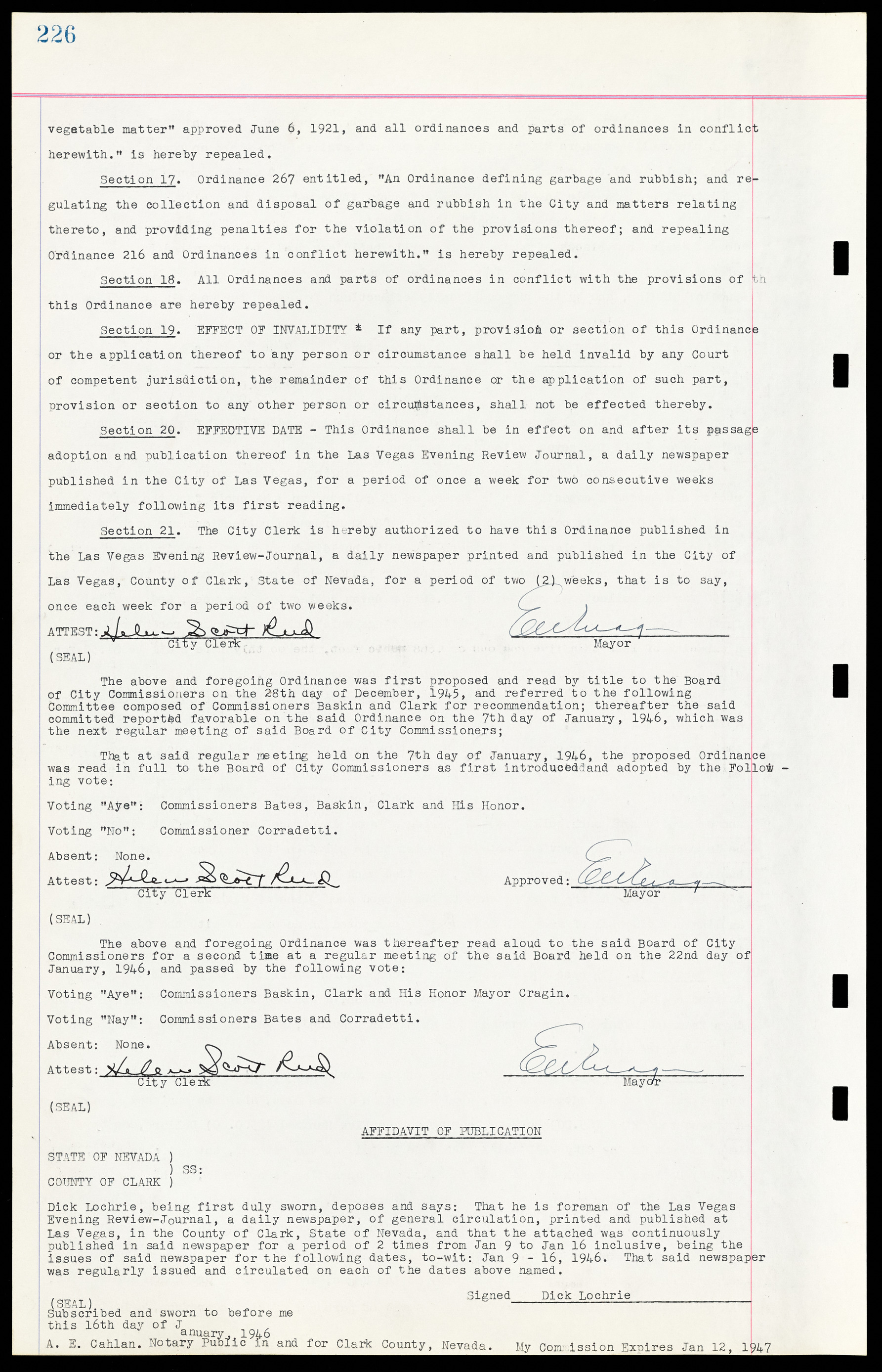 Las Vegas City Ordinances, March 31, 1933 to October 25, 1950, lvc000014-255