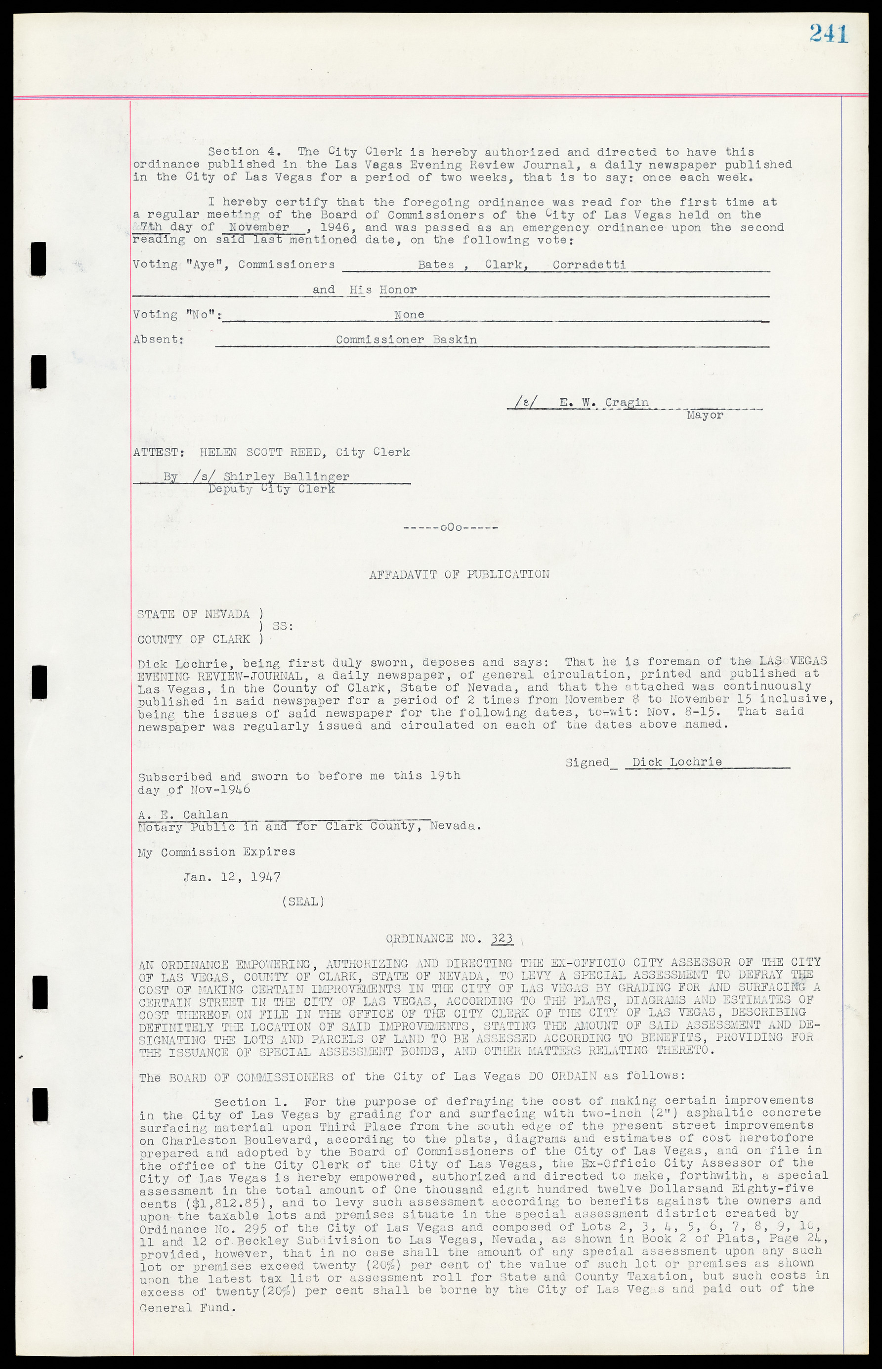 Las Vegas City Ordinances, March 31, 1933 to October 25, 1950, lvc000014-270