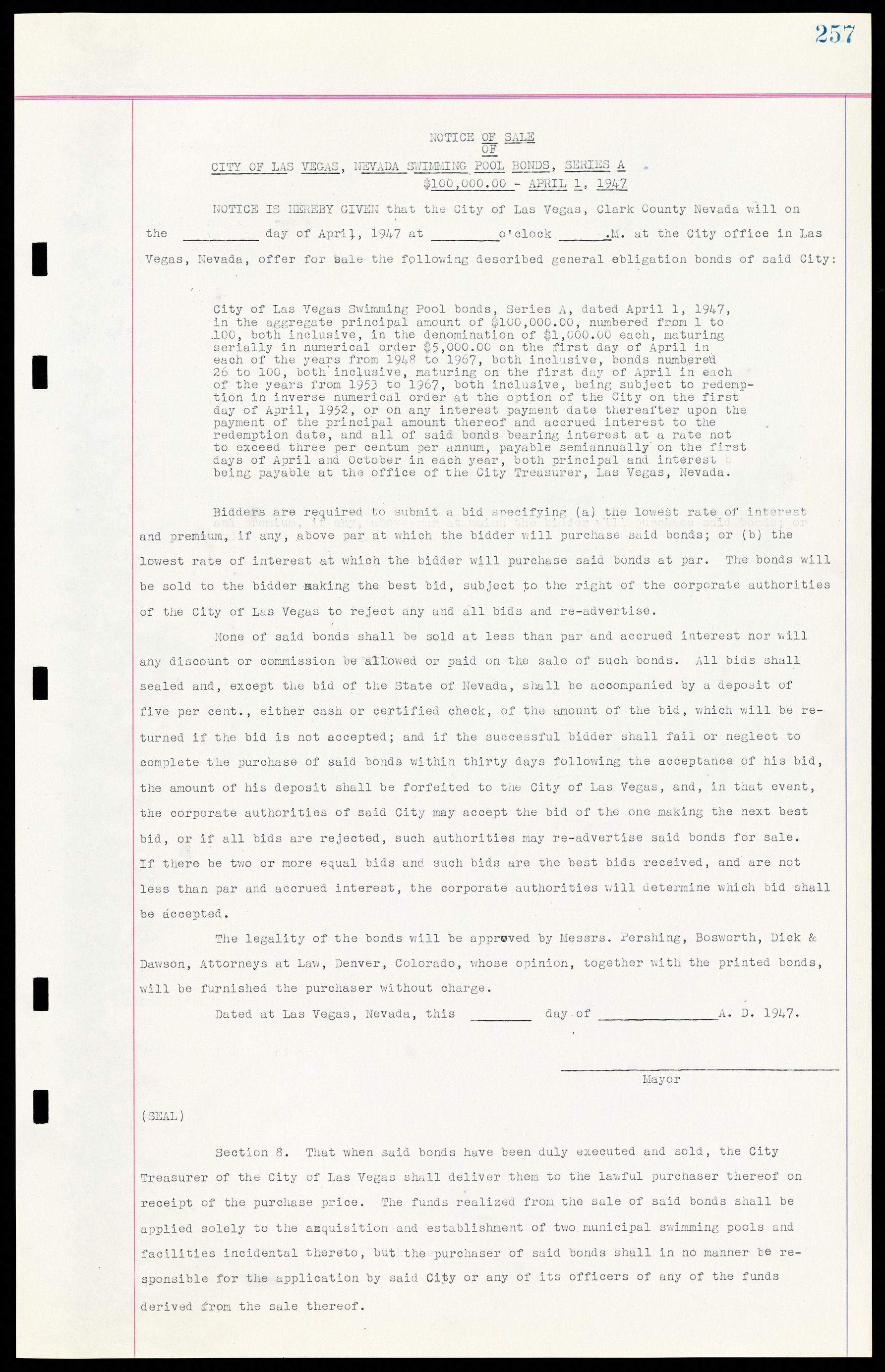 Las Vegas City Ordinances, March 31, 1933 to October 25, 1950, lvc000014-286
