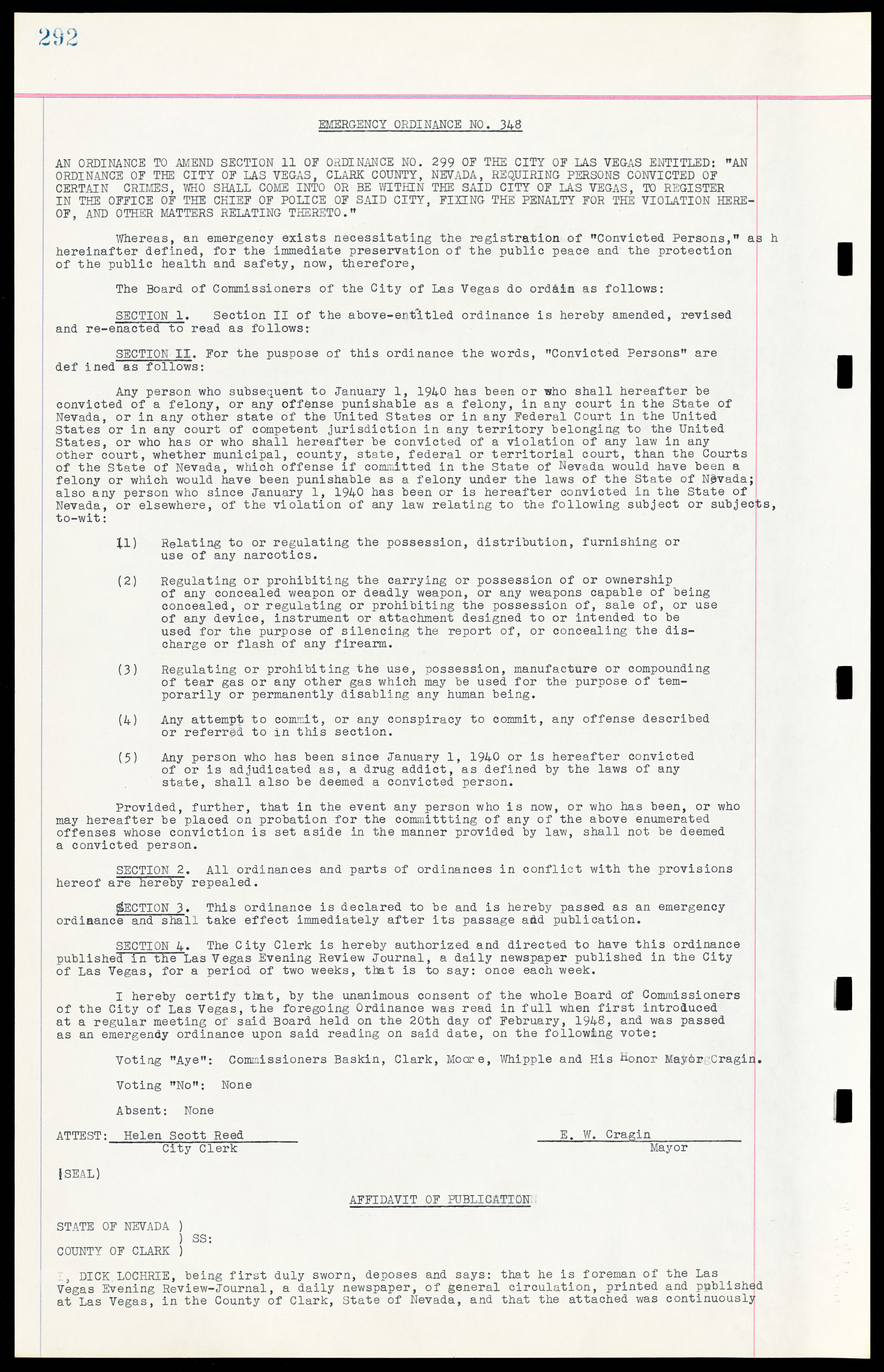 Las Vegas City Ordinances, March 31, 1933 to October 25, 1950, lvc000014-321