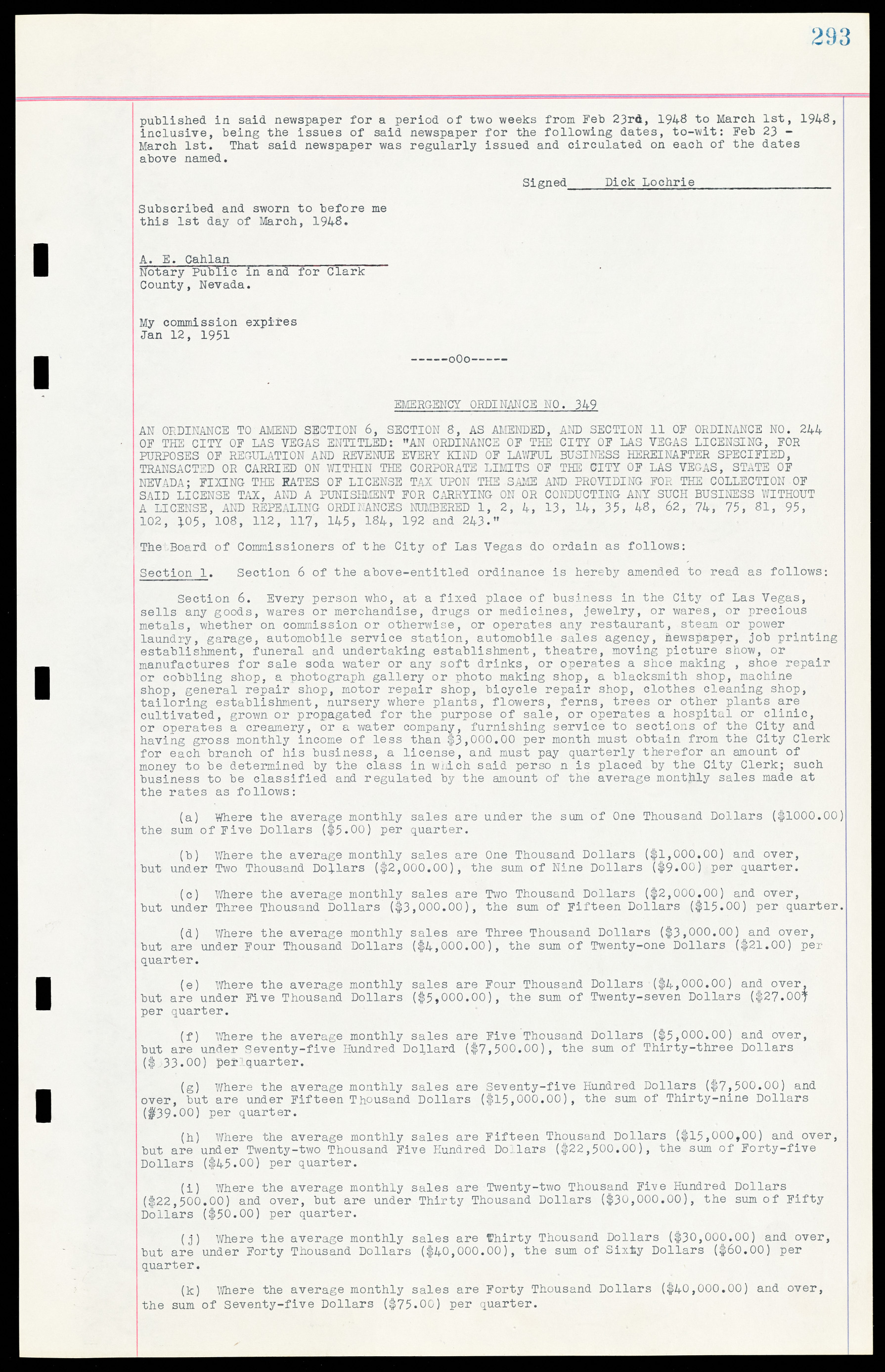 Las Vegas City Ordinances, March 31, 1933 to October 25, 1950, lvc000014-322