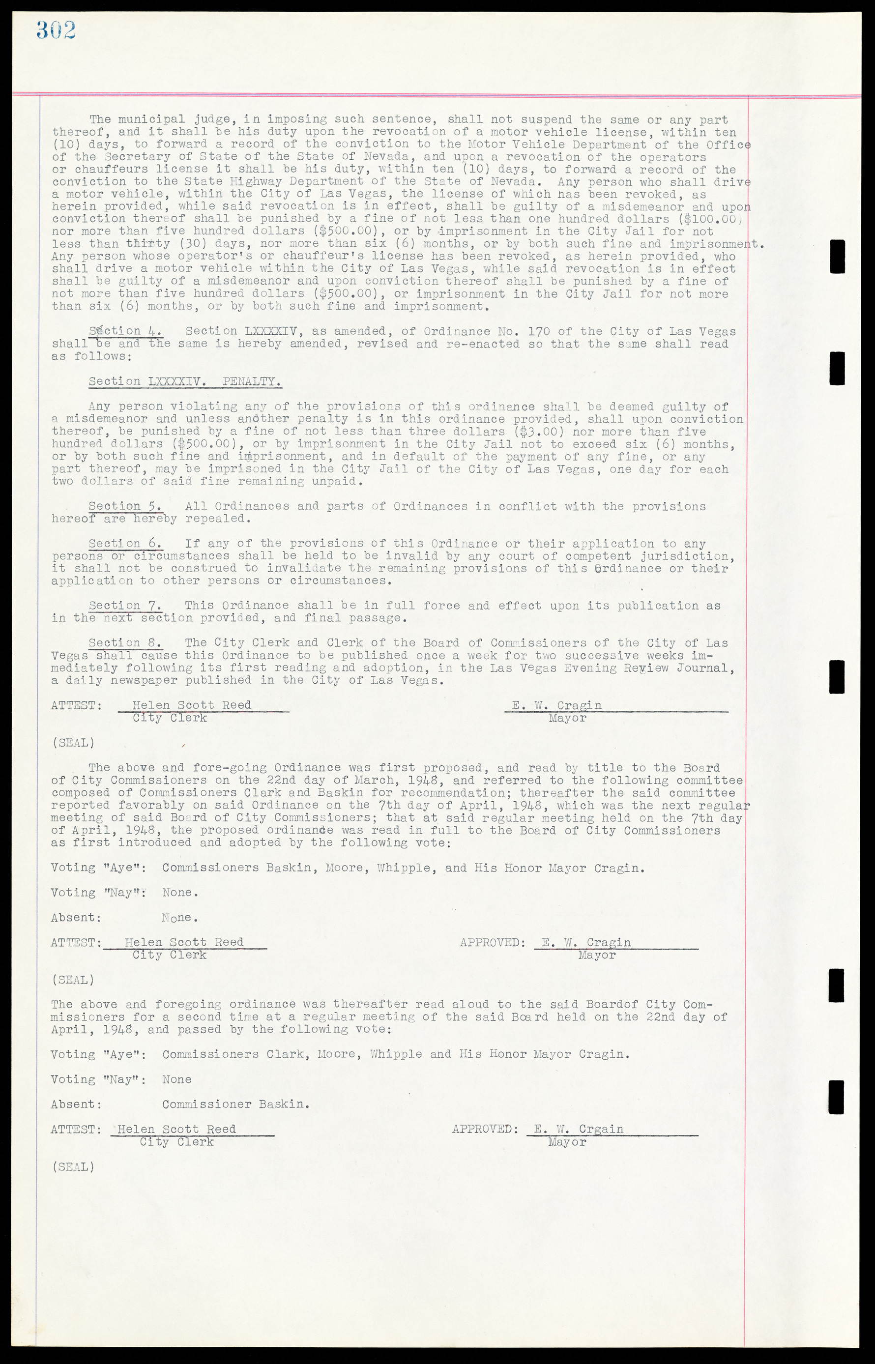 Las Vegas City Ordinances, March 31, 1933 to October 25, 1950, lvc000014-331