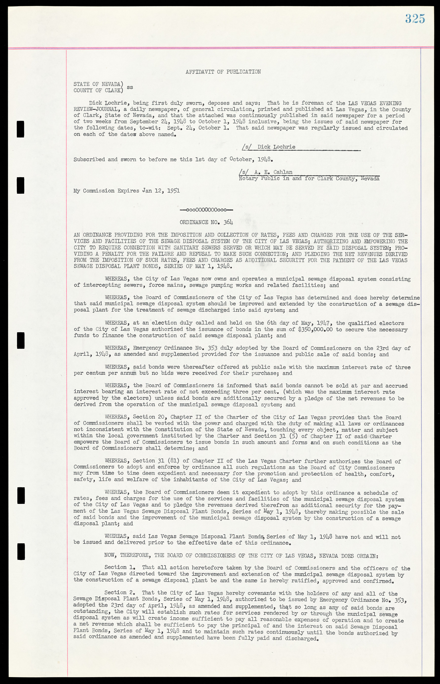 Las Vegas City Ordinances, March 31, 1933 to October 25, 1950, lvc000014-354