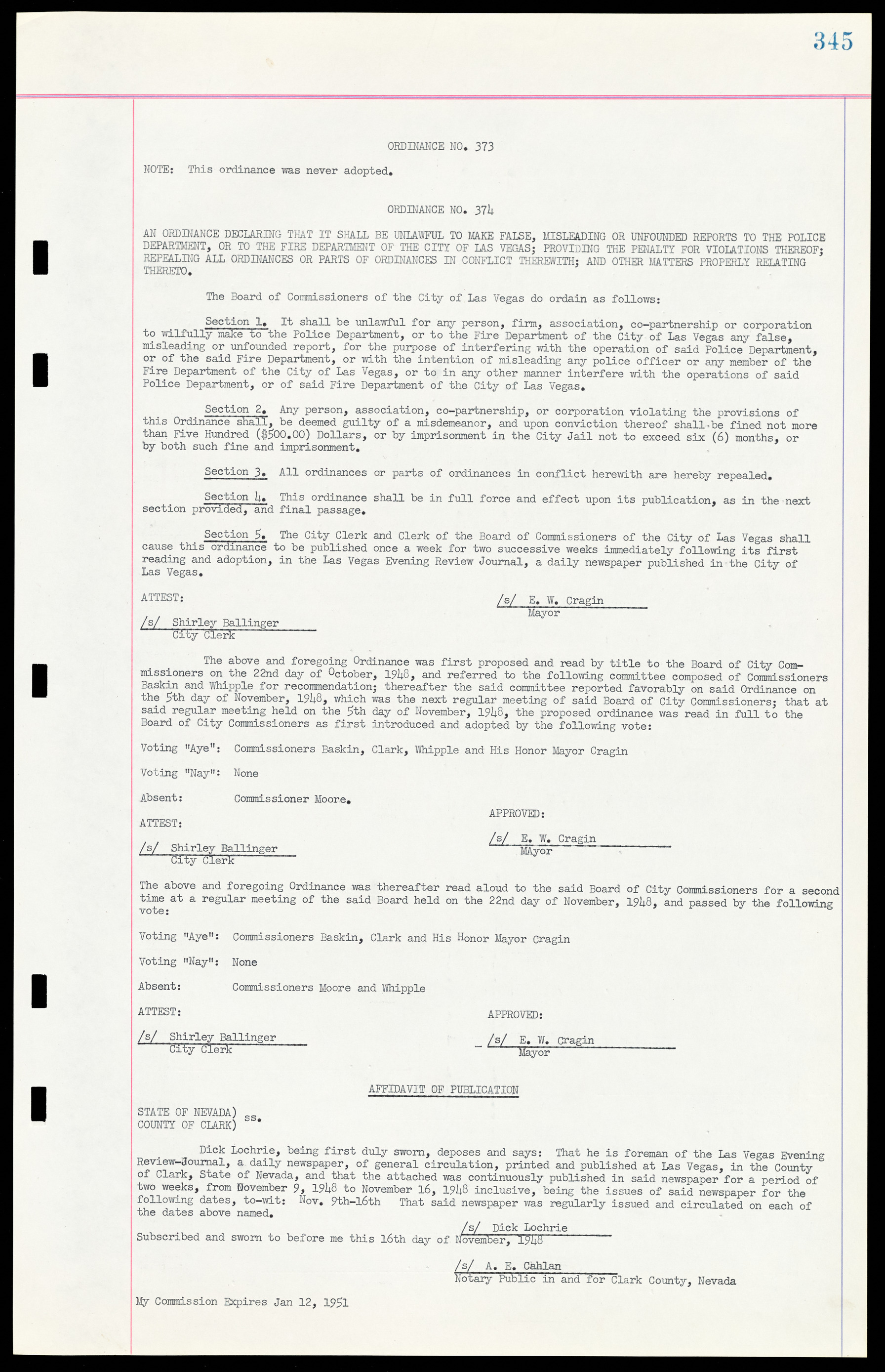 Las Vegas City Ordinances, March 31, 1933 to October 25, 1950, lvc000014-374