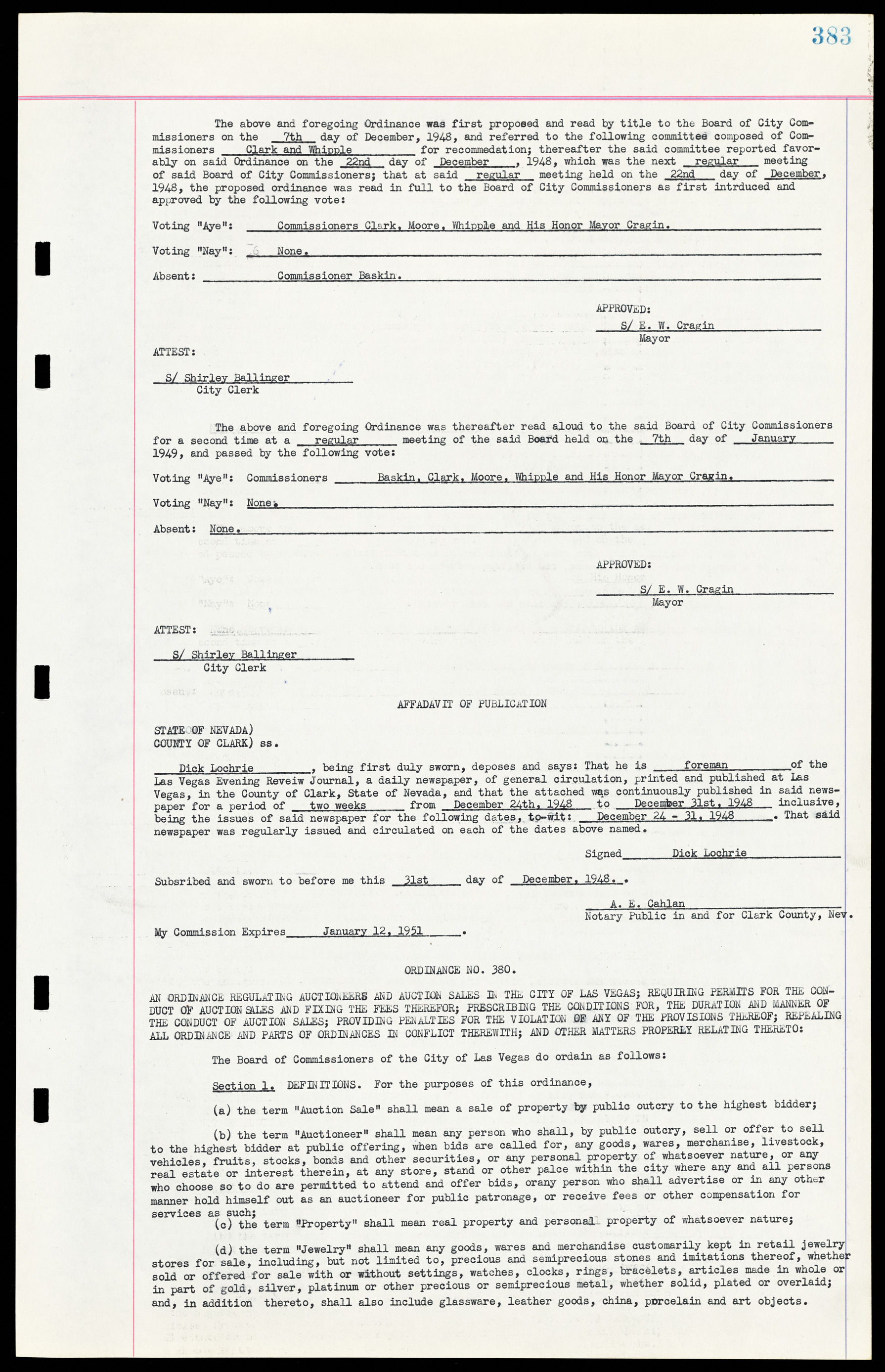 Las Vegas City Ordinances, March 31, 1933 to October 25, 1950, lvc000014-412