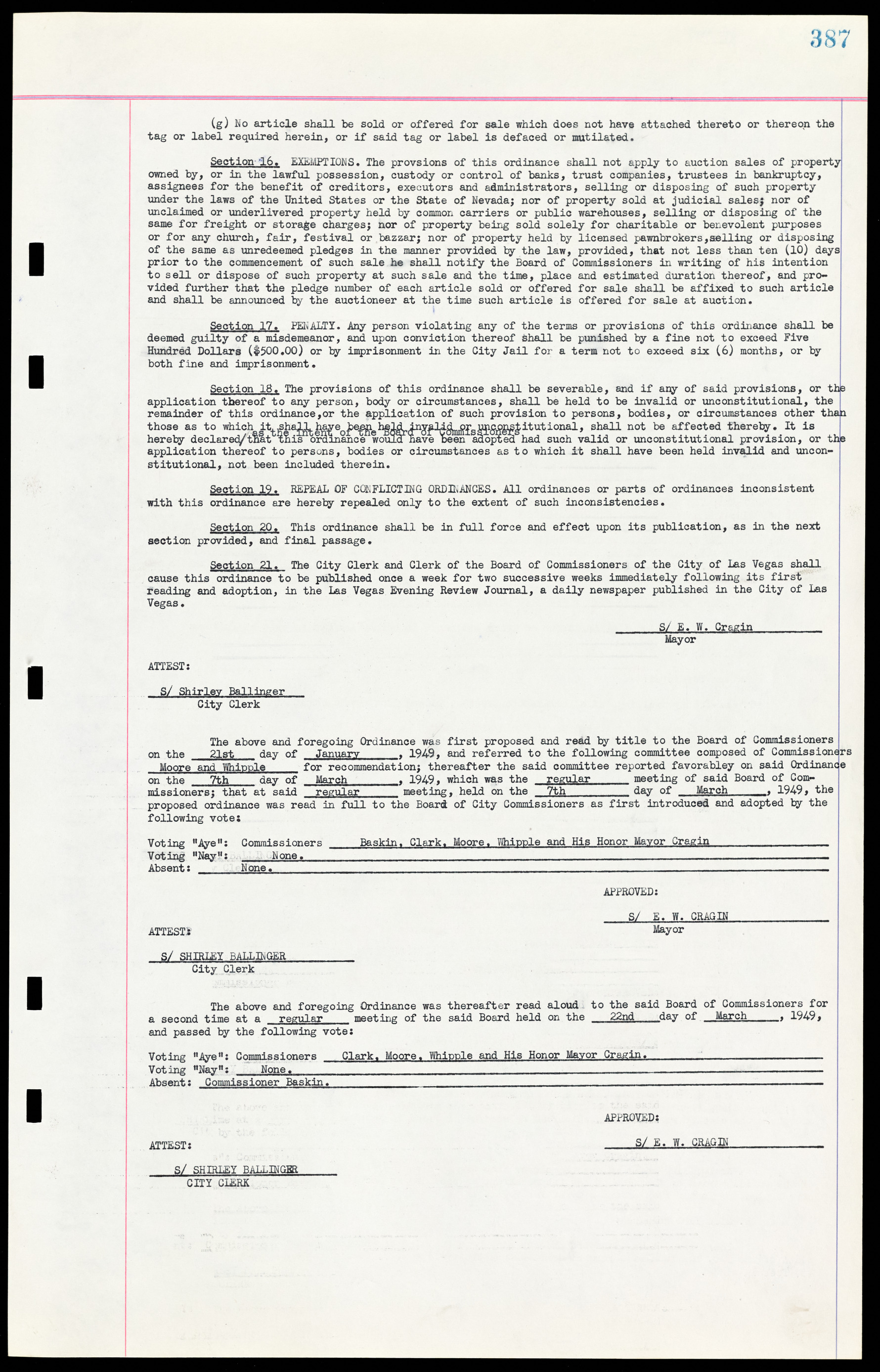 Las Vegas City Ordinances, March 31, 1933 to October 25, 1950, lvc000014-416