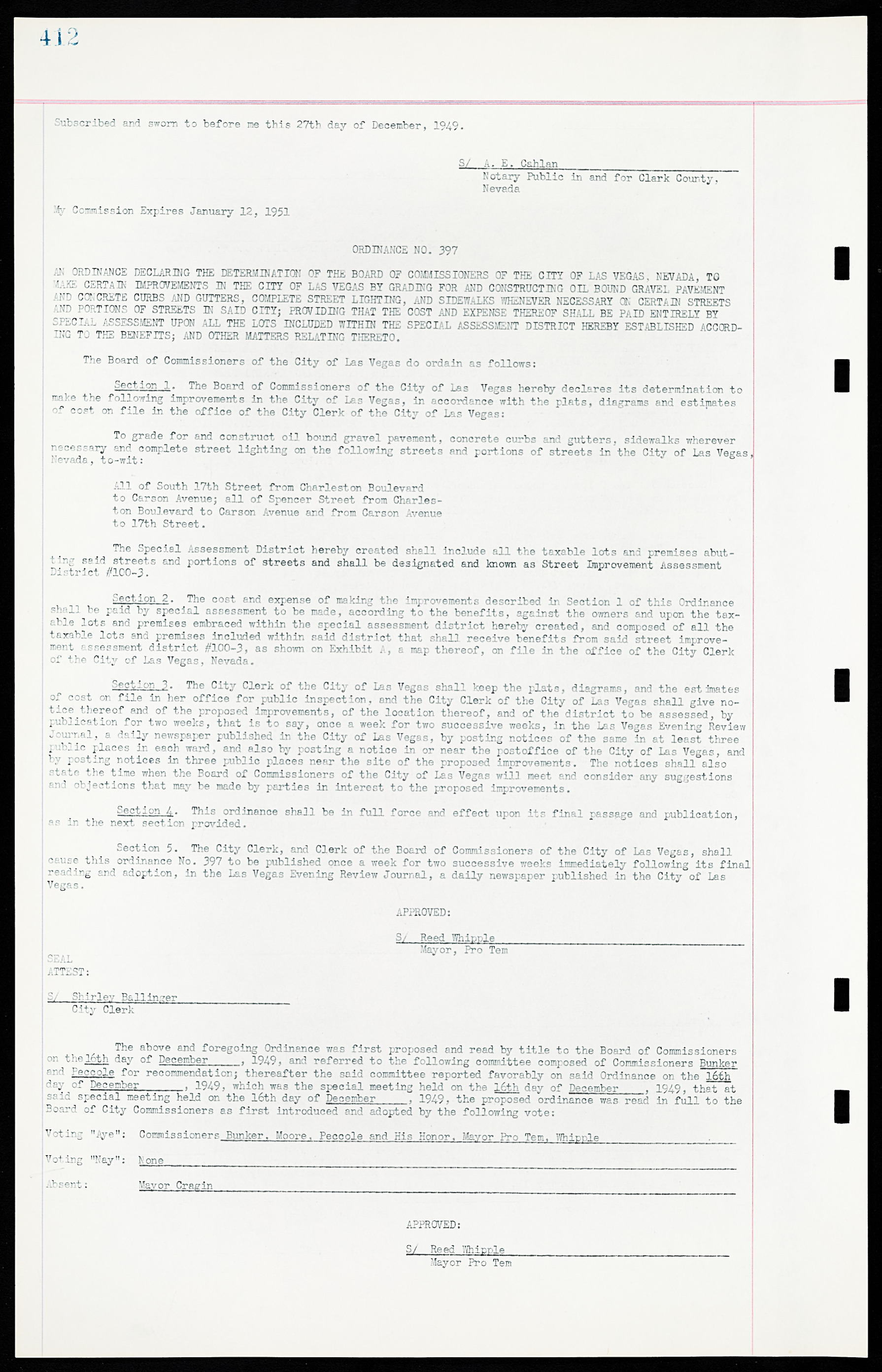 Las Vegas City Ordinances, March 31, 1933 to October 25, 1950, lvc000014-441