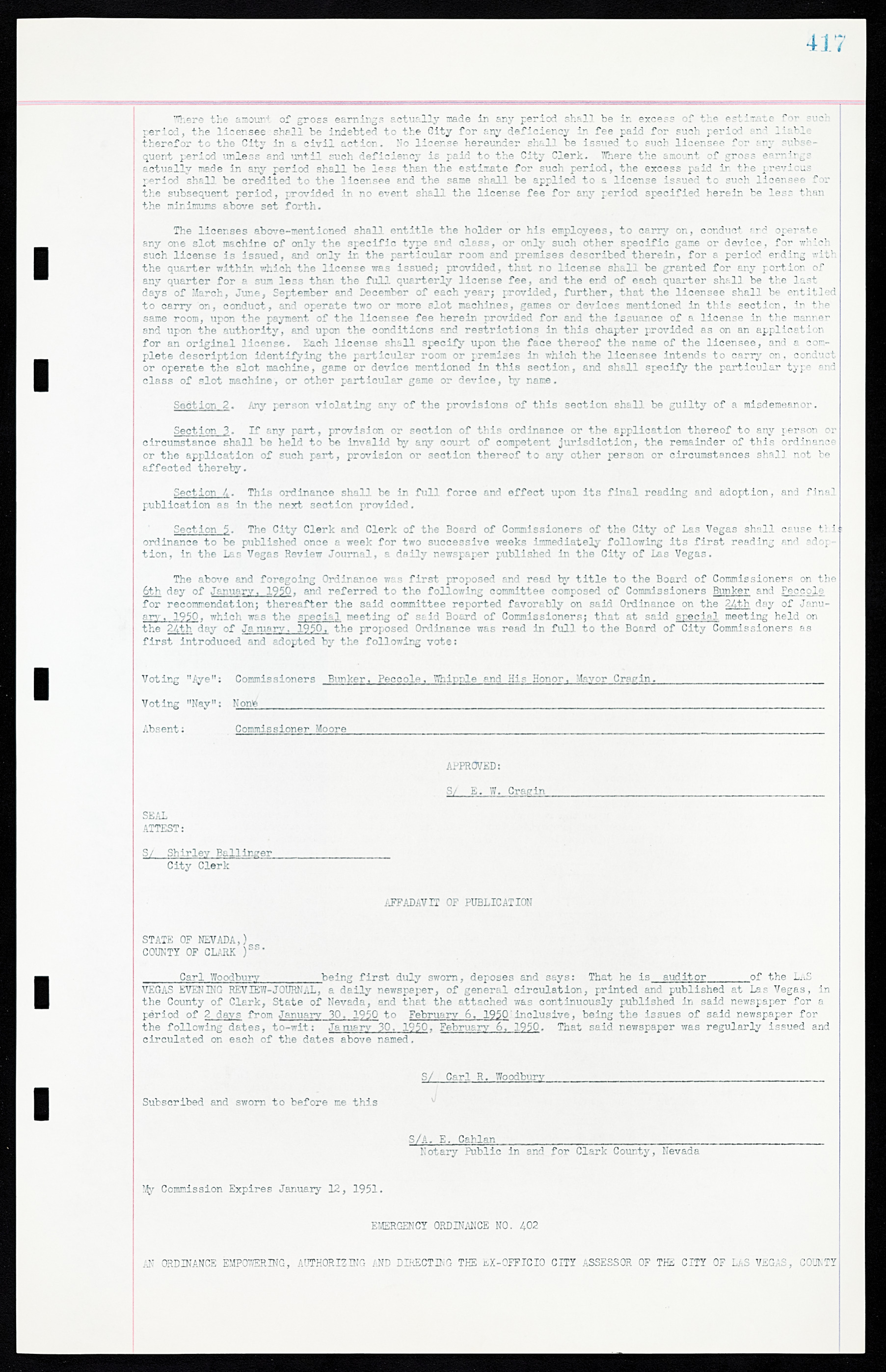 Las Vegas City Ordinances, March 31, 1933 to October 25, 1950, lvc000014-450