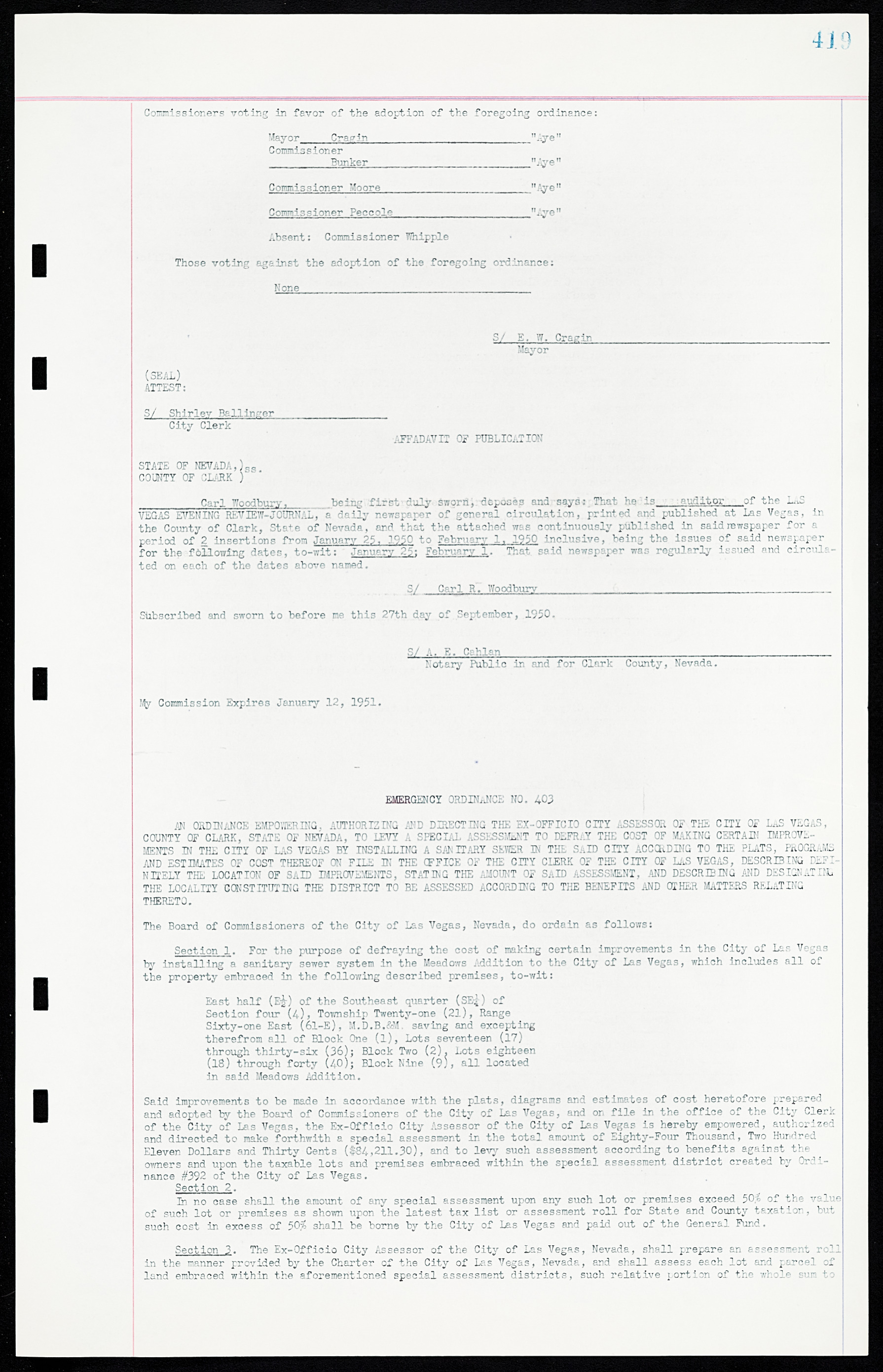 Las Vegas City Ordinances, March 31, 1933 to October 25, 1950, lvc000014-452