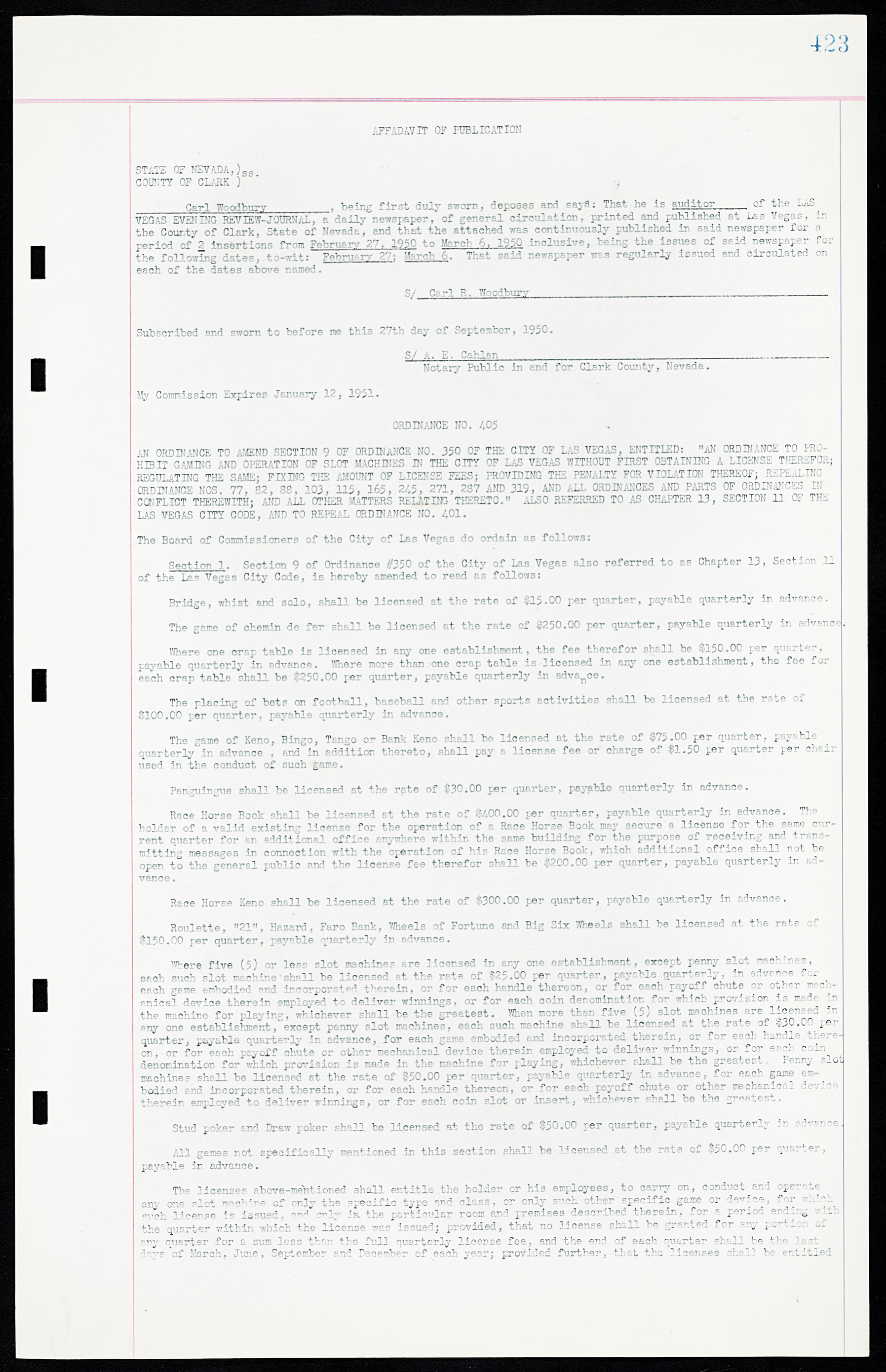 Las Vegas City Ordinances, March 31, 1933 to October 25, 1950, lvc000014-458