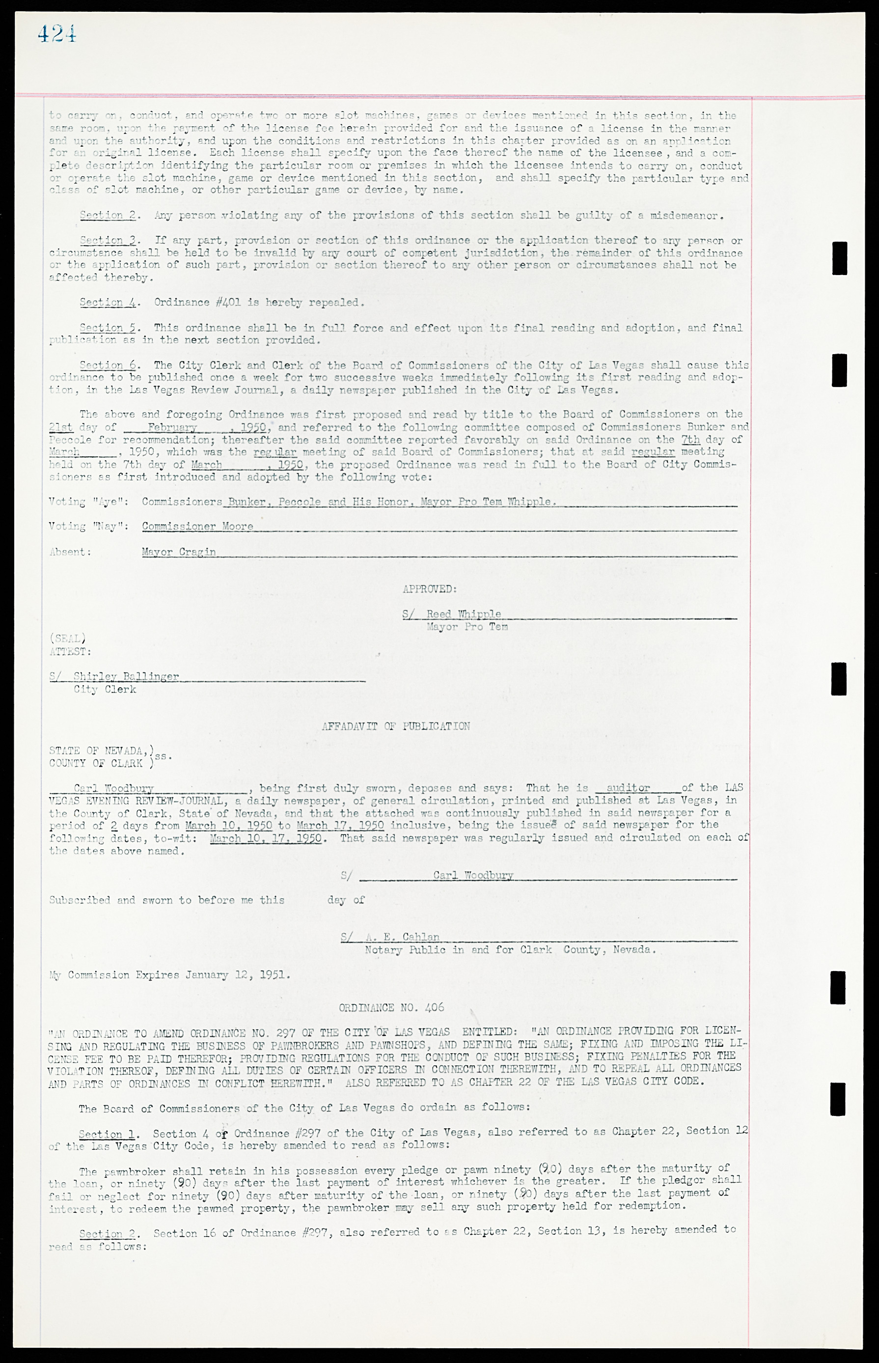 Las Vegas City Ordinances, March 31, 1933 to October 25, 1950, lvc000014-459