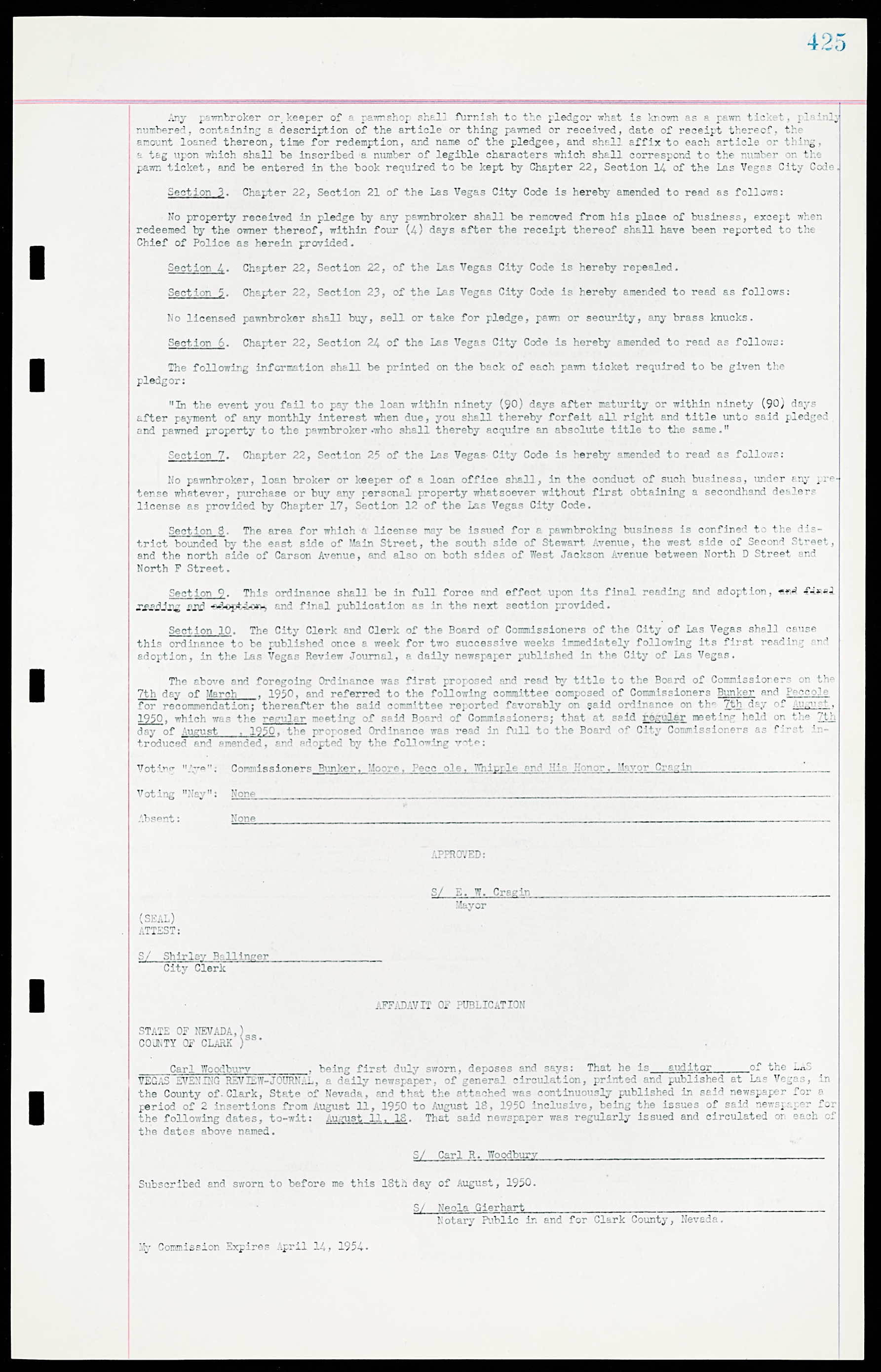 Las Vegas City Ordinances, March 31, 1933 to October 25, 1950, lvc000014-460