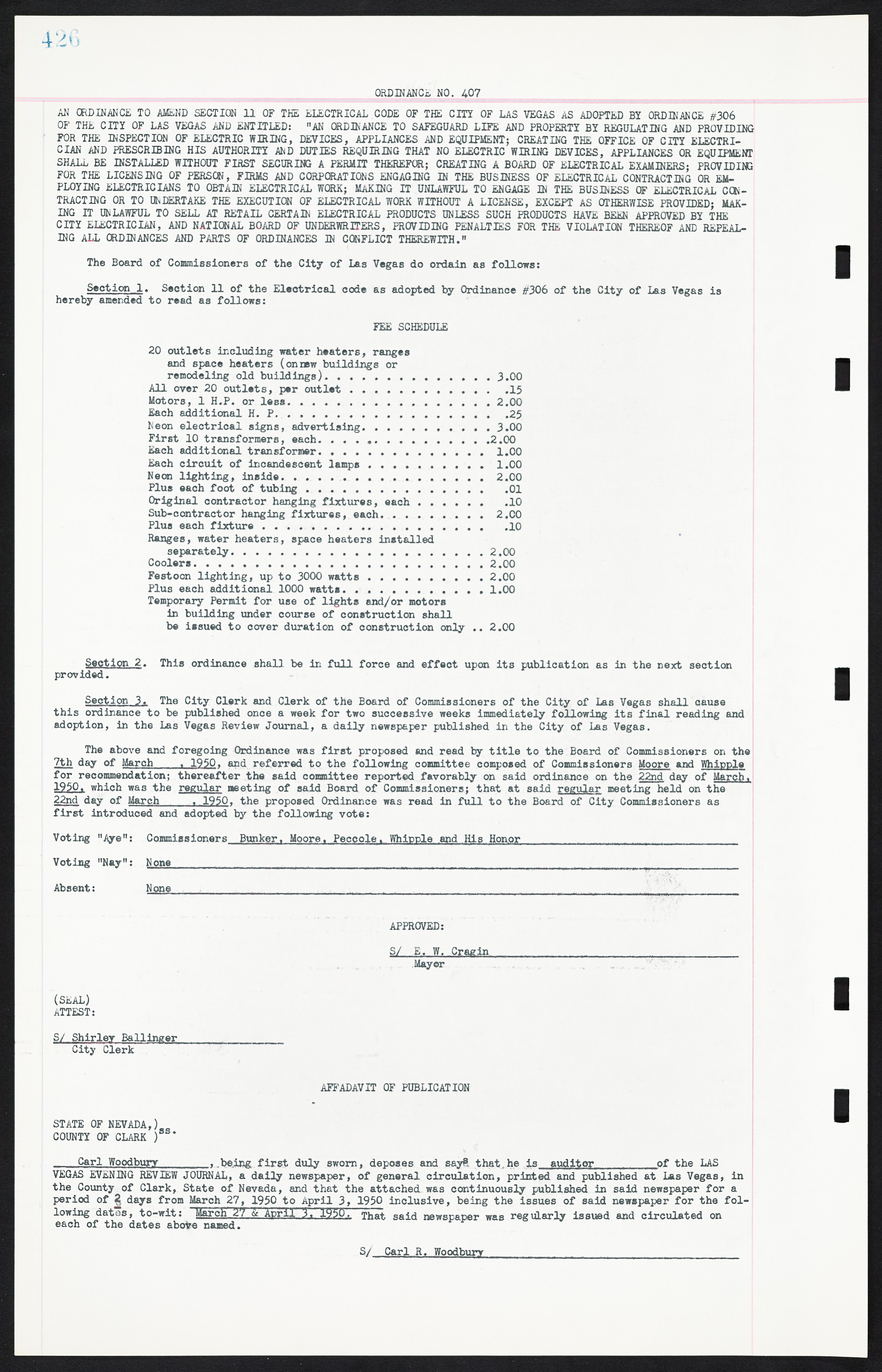 Las Vegas City Ordinances, March 31, 1933 to October 25, 1950, lvc000014-461