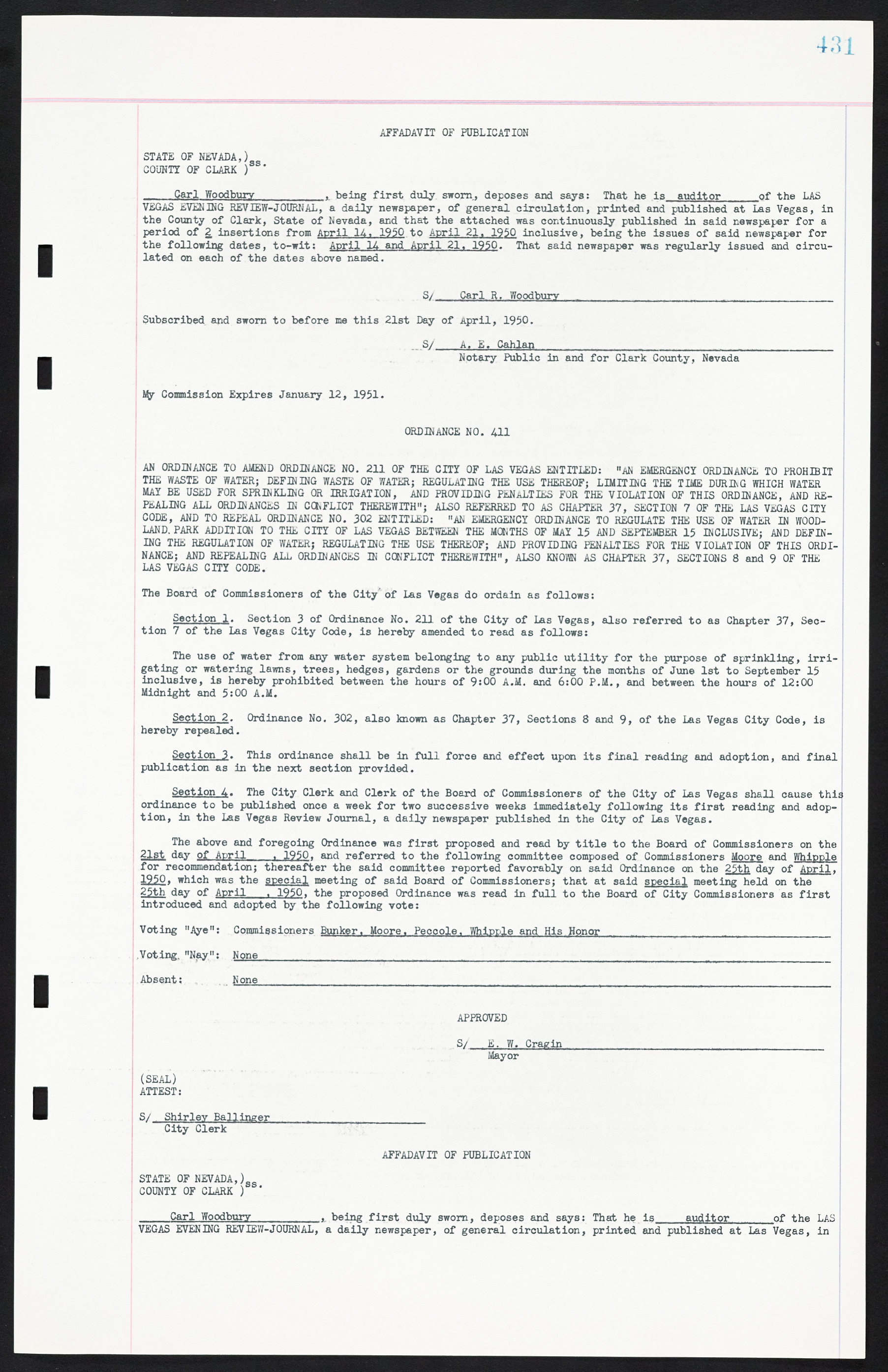 Las Vegas City Ordinances, March 31, 1933 to October 25, 1950, lvc000014-467