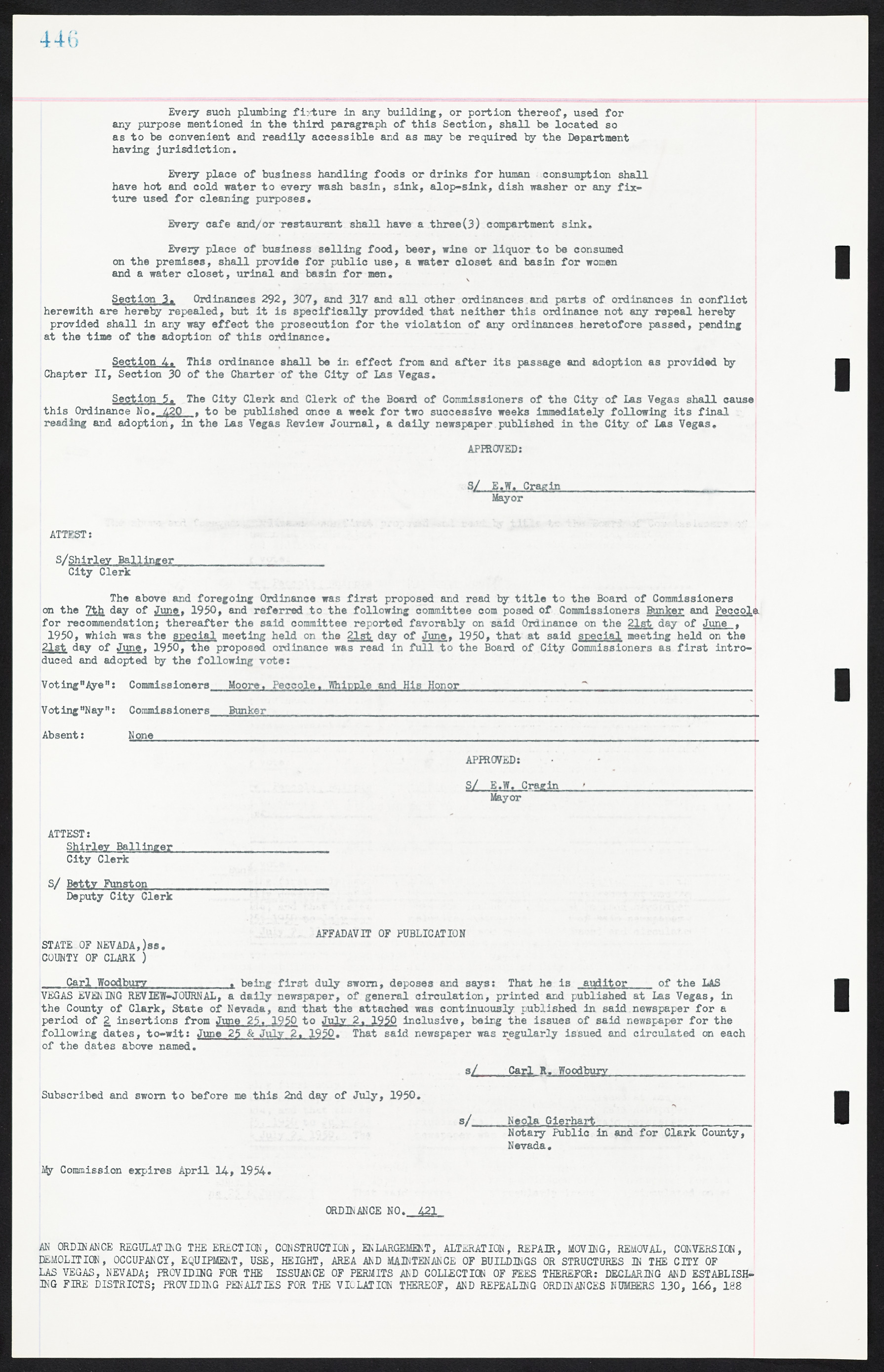 Las Vegas City Ordinances, March 31, 1933 to October 25, 1950, lvc000014-482