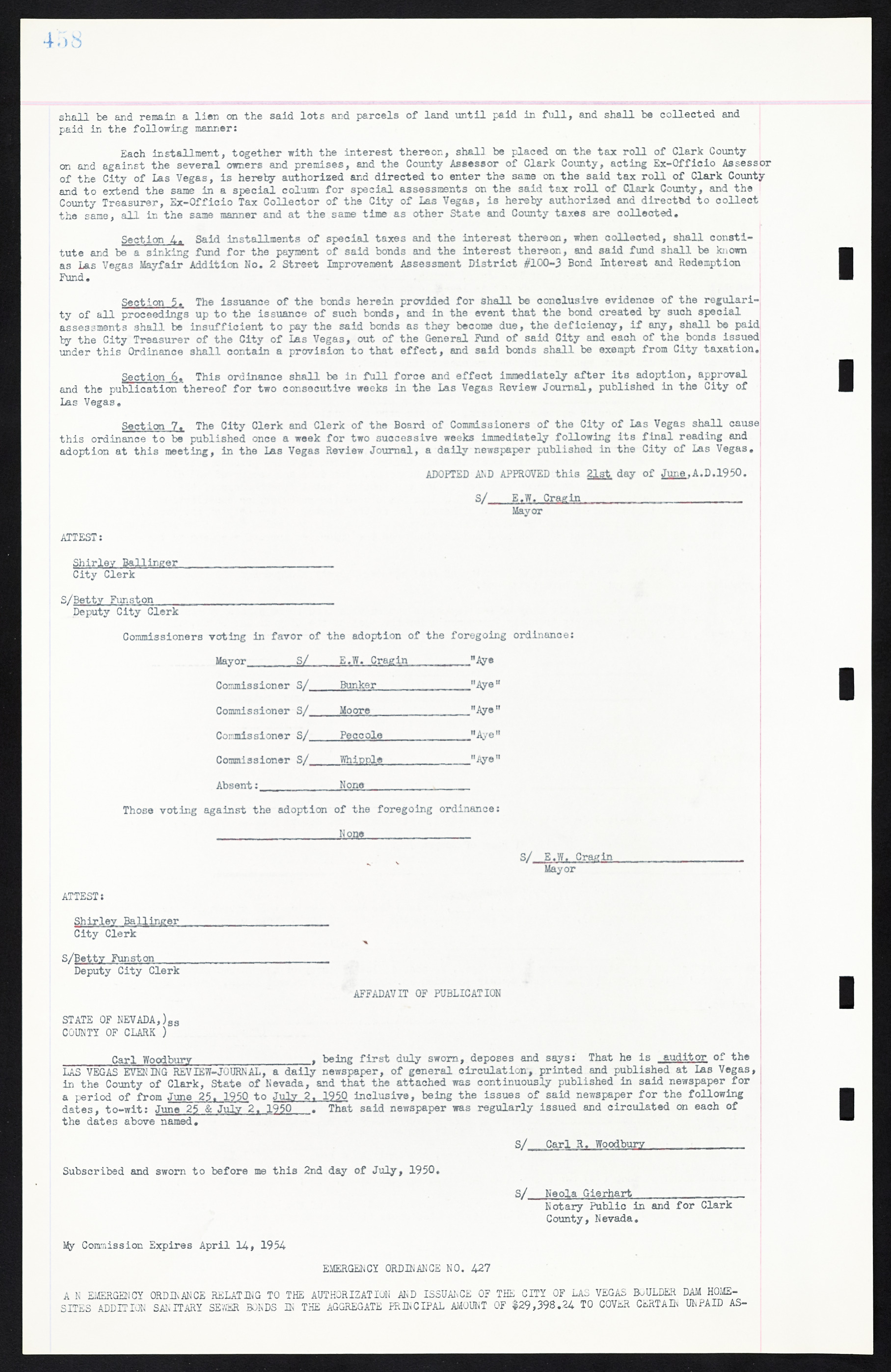 Las Vegas City Ordinances, March 31, 1933 to October 25, 1950, lvc000014-494