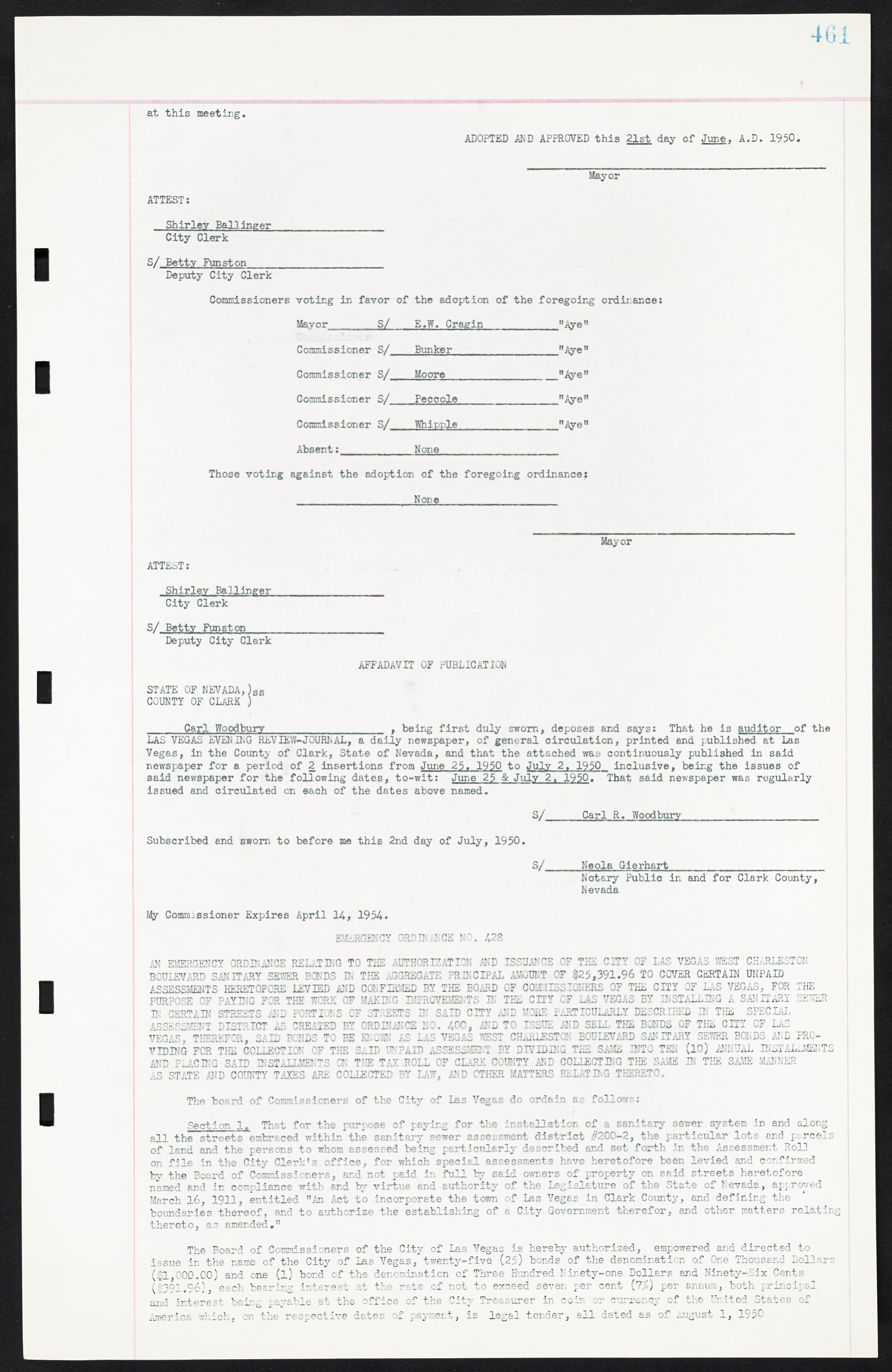 Las Vegas City Ordinances, March 31, 1933 to October 25, 1950, lvc000014-496