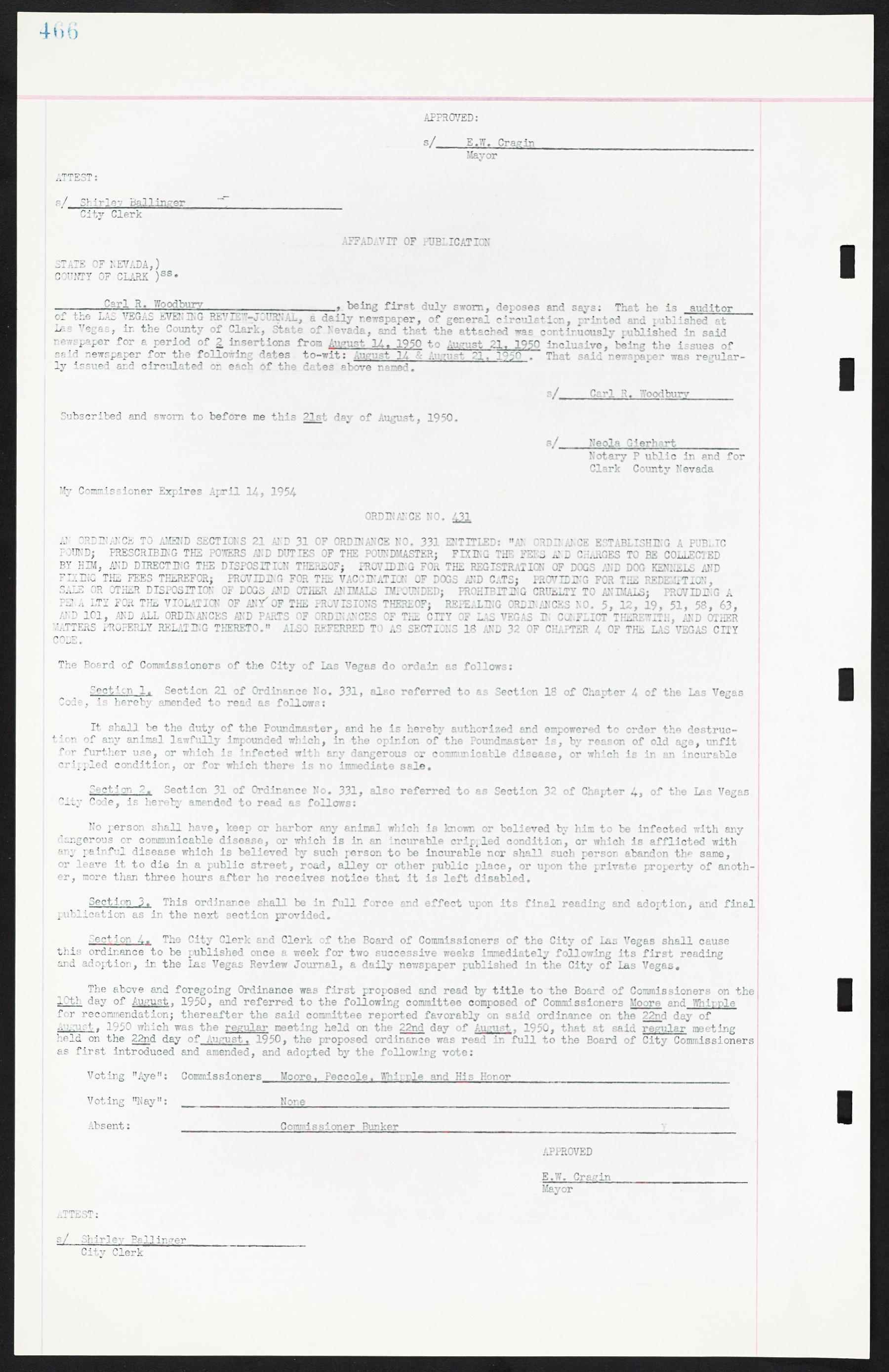 Las Vegas City Ordinances, March 31, 1933 to October 25, 1950, lvc000014-501