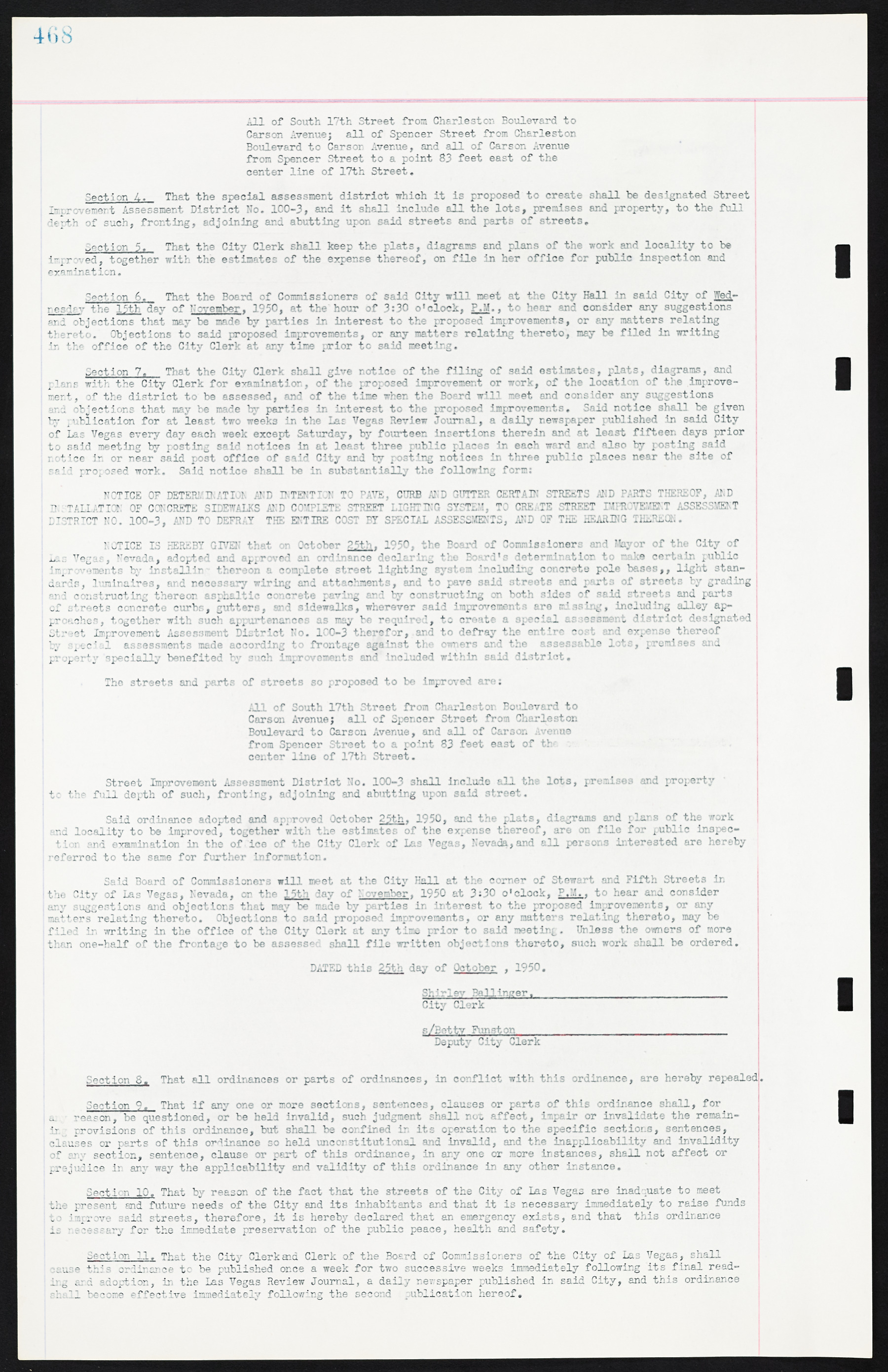 Las Vegas City Ordinances, March 31, 1933 to October 25, 1950, lvc000014-503