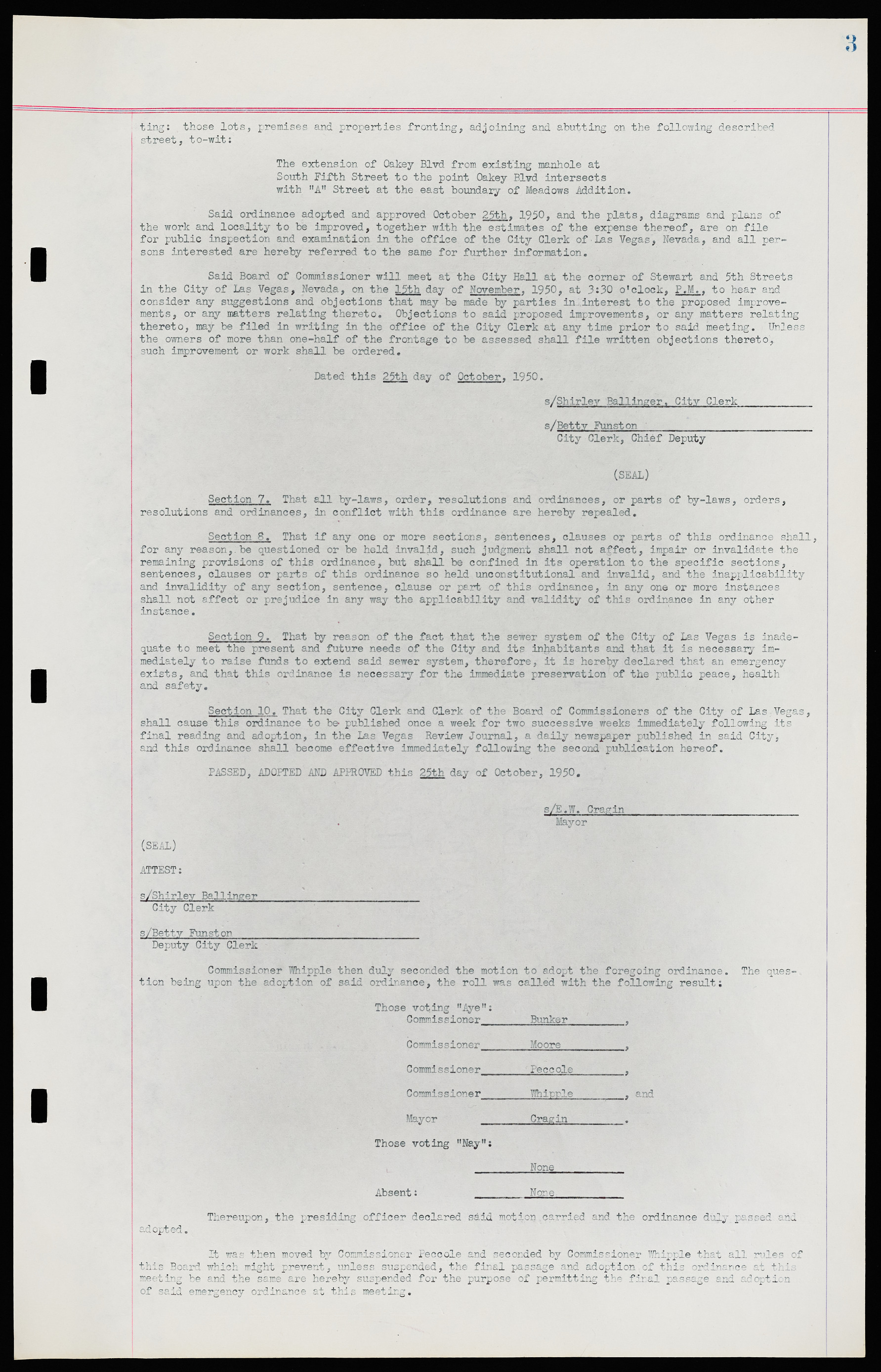 Las Vegas City Ordinances, November 13, 1950 to August 6, 1958, lvc000015-9