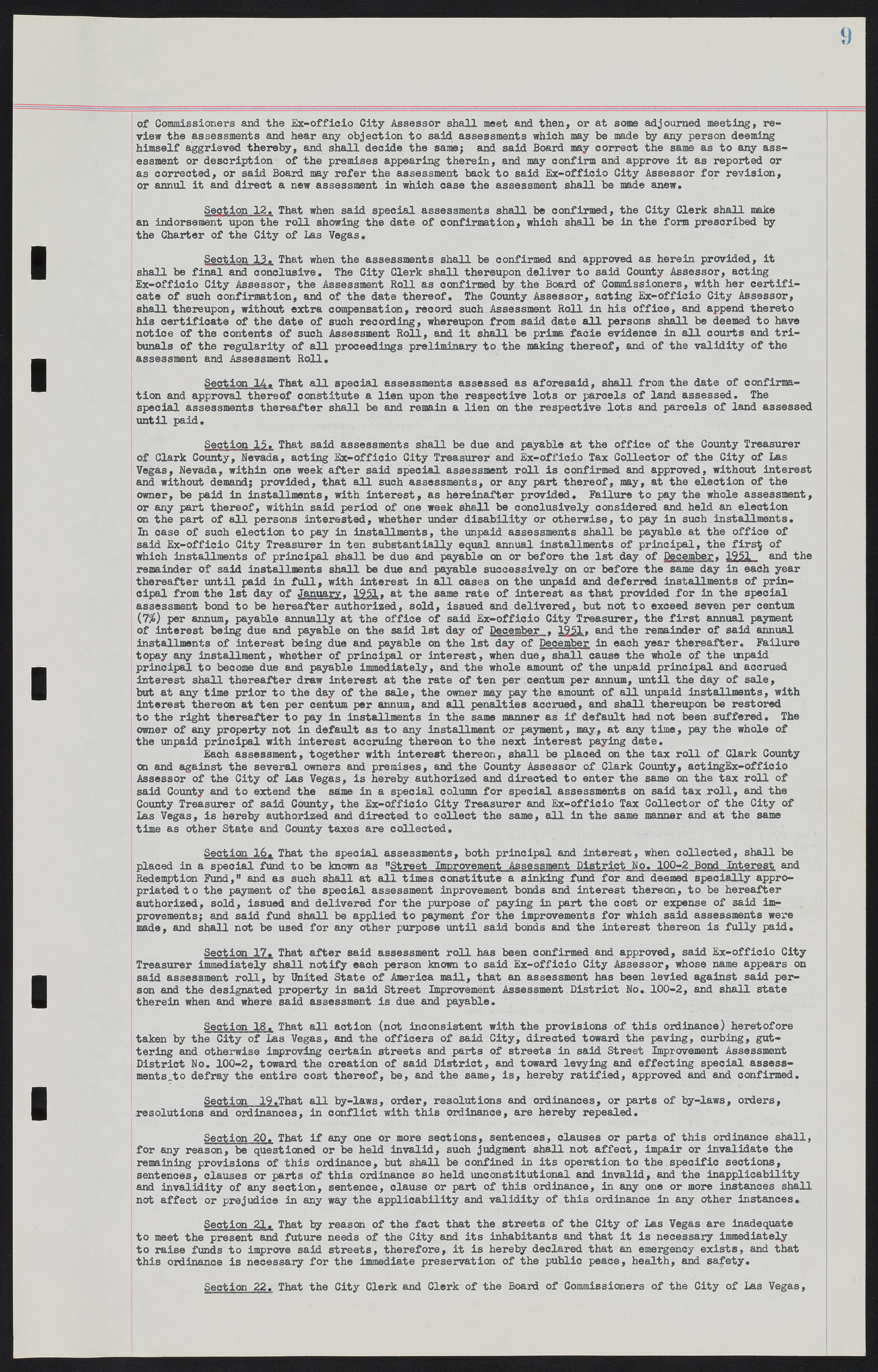 Las Vegas City Ordinances, November 13, 1950 to August 6, 1958, lvc000015-15