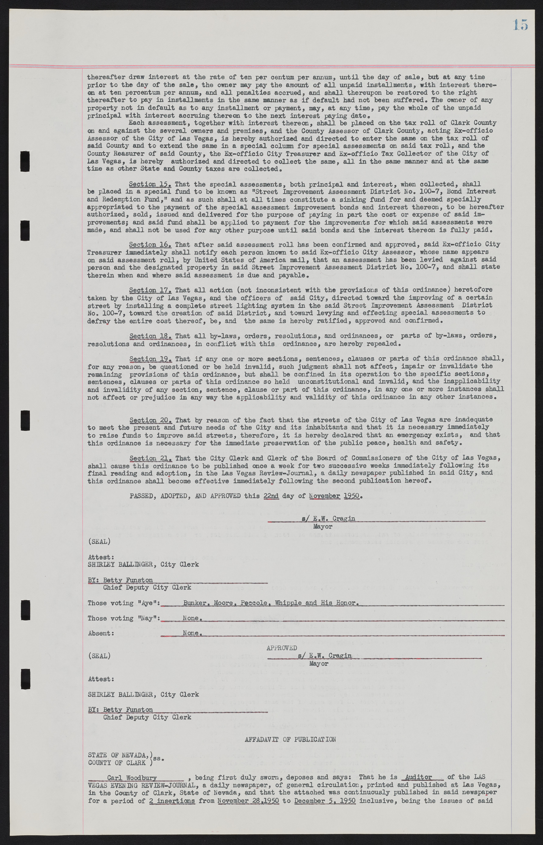 Las Vegas City Ordinances, November 13, 1950 to August 6, 1958, lvc000015-23