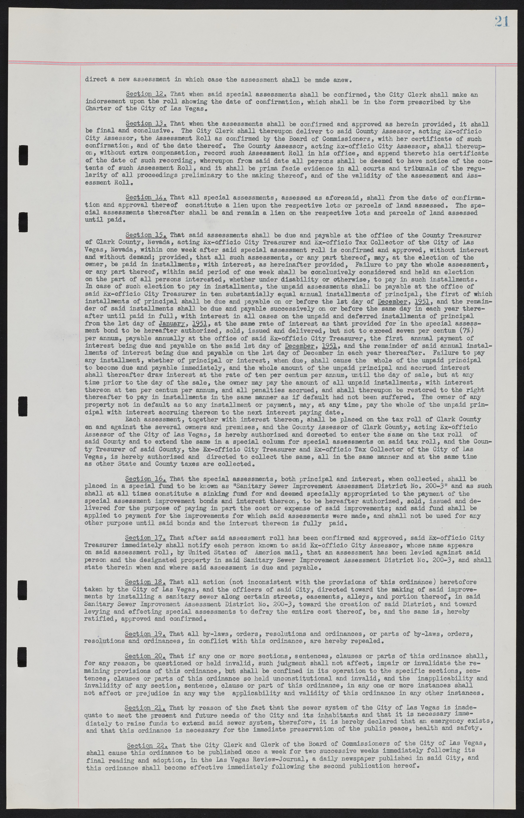 Las Vegas City Ordinances, November 13, 1950 to August 6, 1958, lvc000015-29