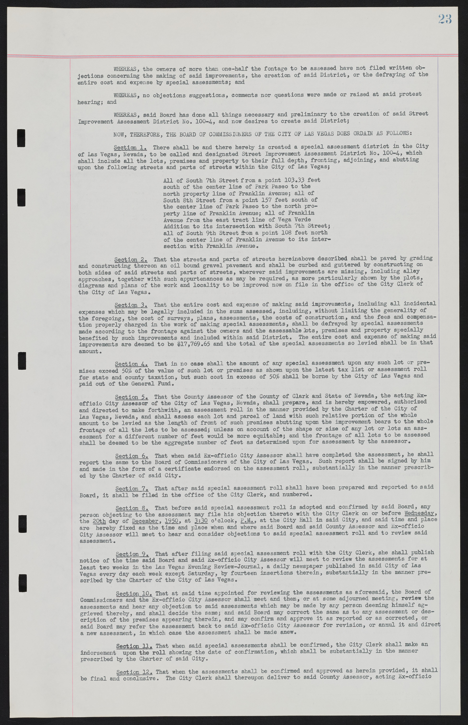 Las Vegas City Ordinances, November 13, 1950 to August 6, 1958, lvc000015-31