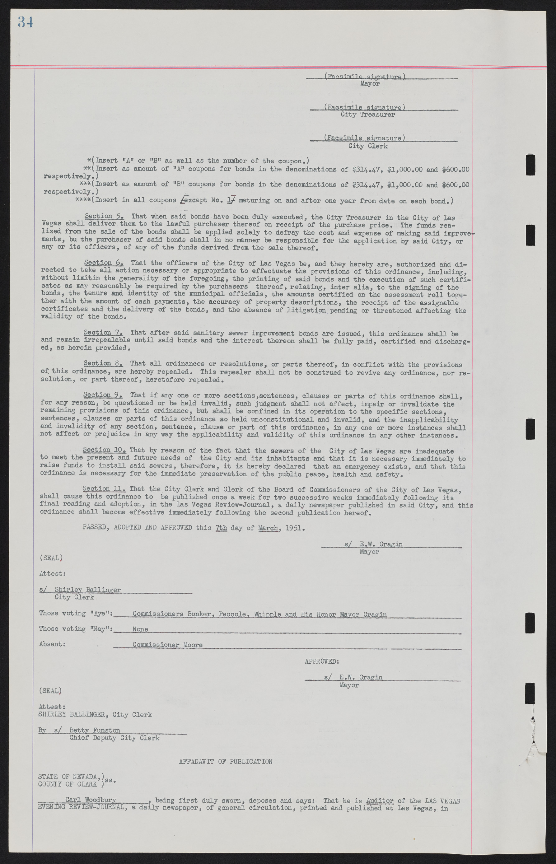 Las Vegas City Ordinances, November 13, 1950 to August 6, 1958, lvc000015-42