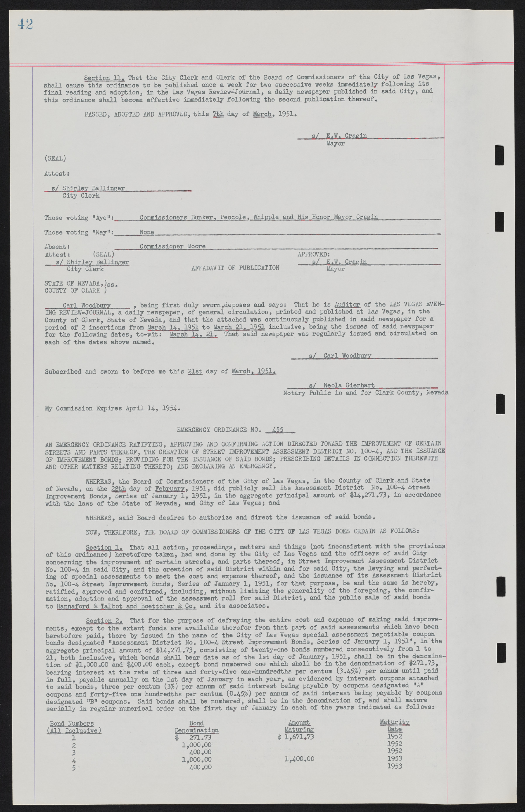 Las Vegas City Ordinances, November 13, 1950 to August 6, 1958, lvc000015-50