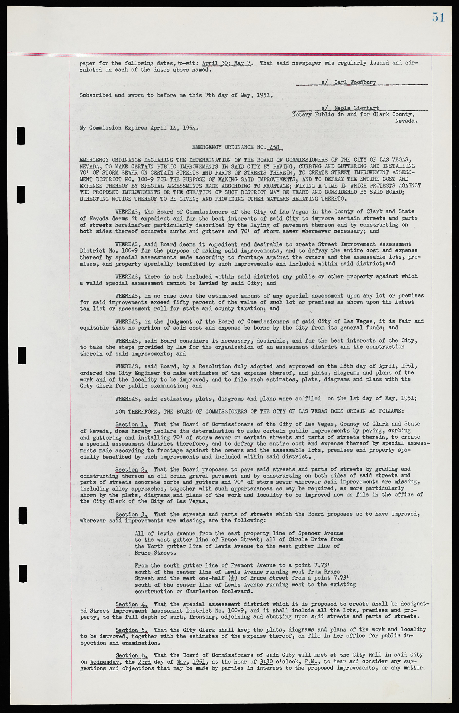 Las Vegas City Ordinances, November 13, 1950 to August 6, 1958, lvc000015-59