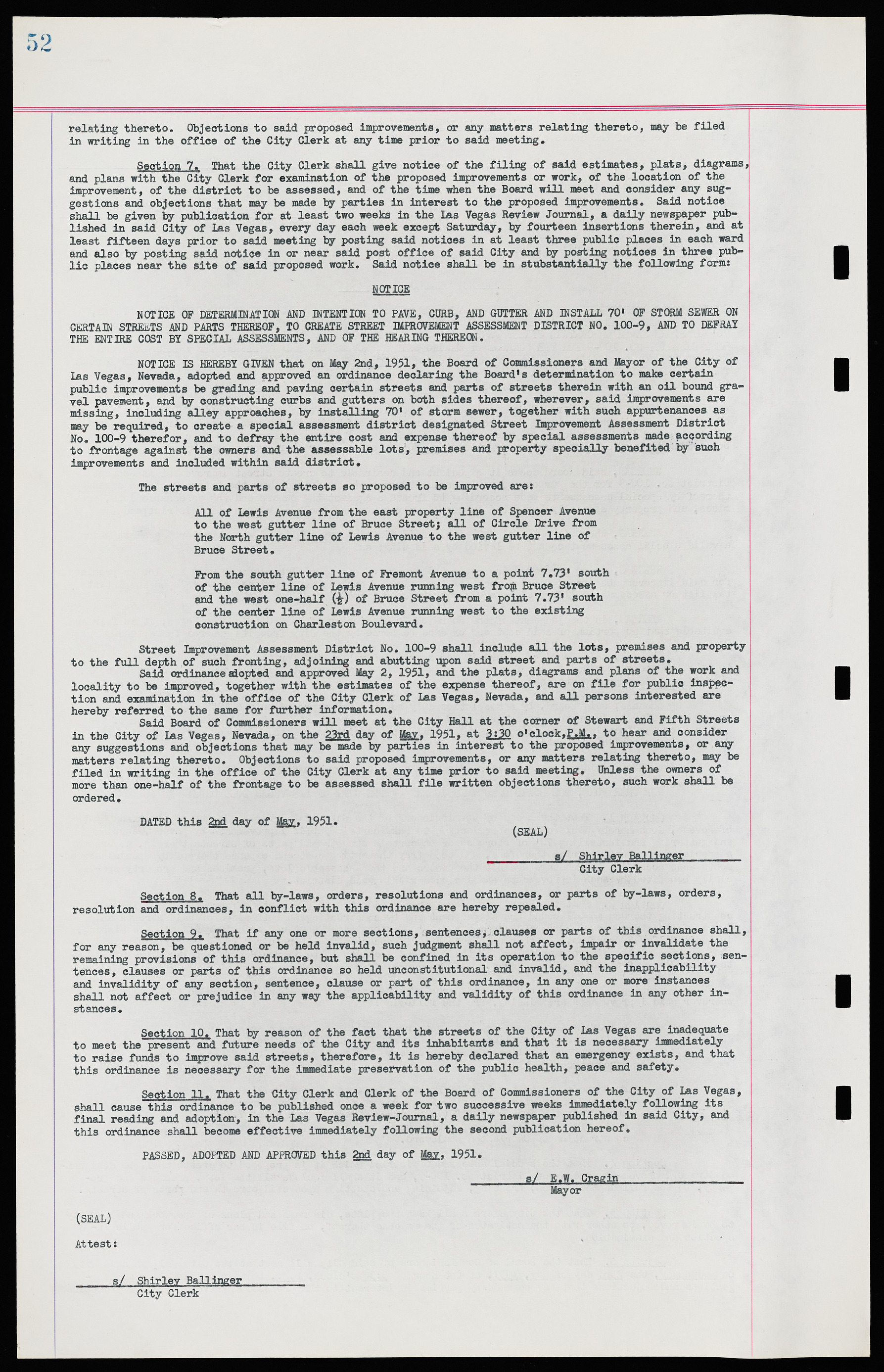 Las Vegas City Ordinances, November 13, 1950 to August 6, 1958, lvc000015-60