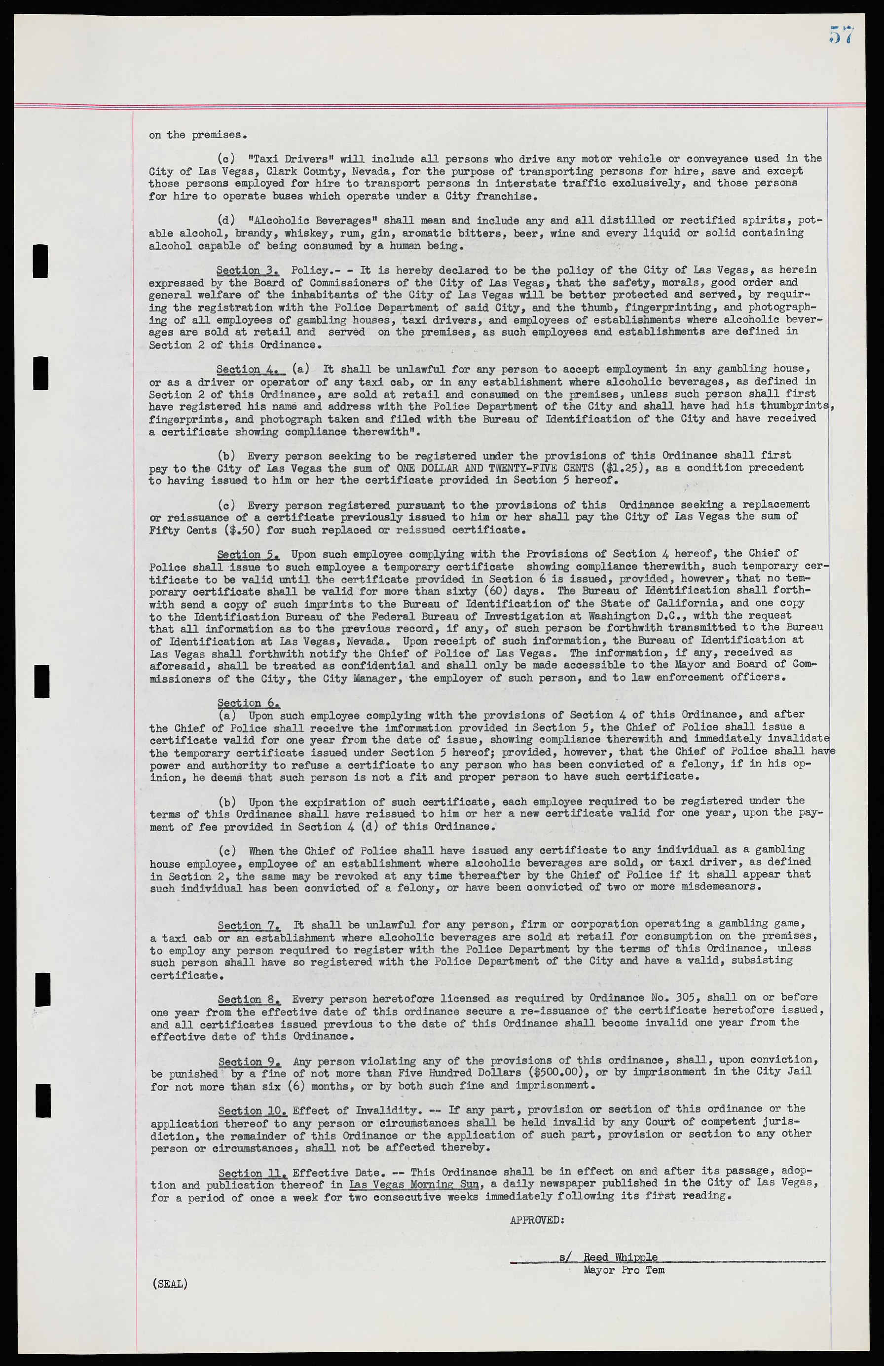 Las Vegas City Ordinances, November 13, 1950 to August 6, 1958, lvc000015-65