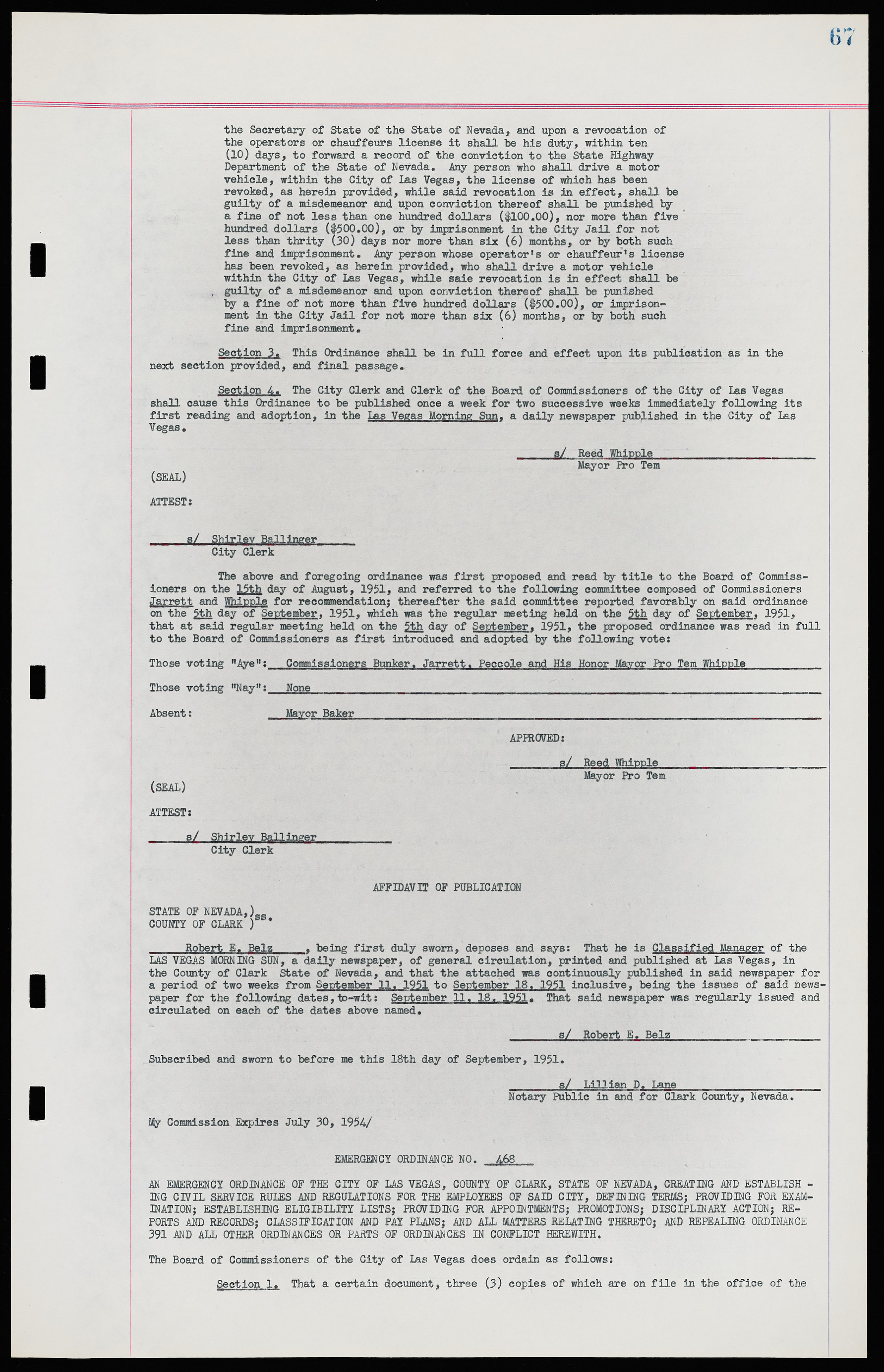 Las Vegas City Ordinances, November 13, 1950 to August 6, 1958, lvc000015-75