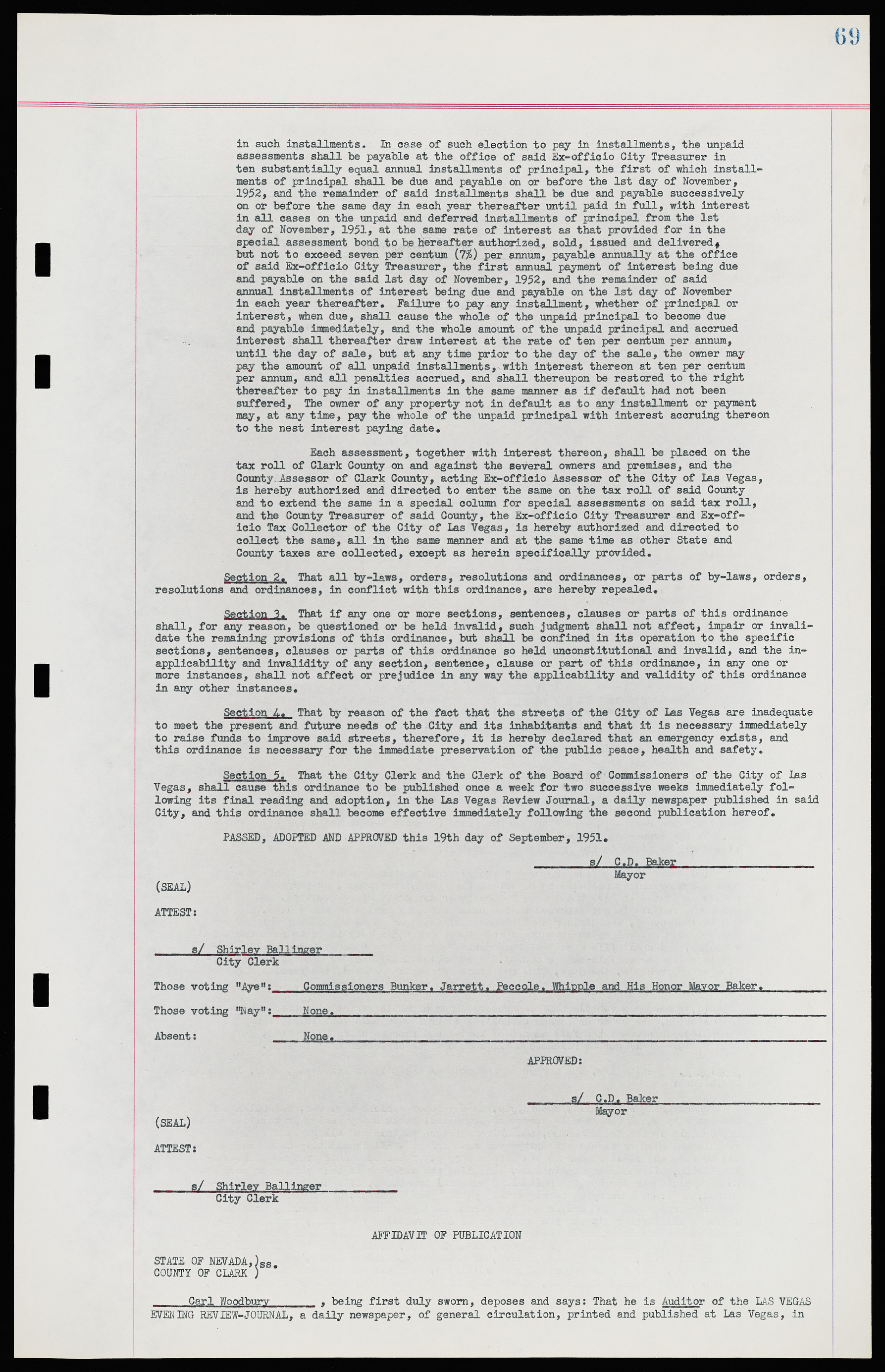 Las Vegas City Ordinances, November 13, 1950 to August 6, 1958, lvc000015-77