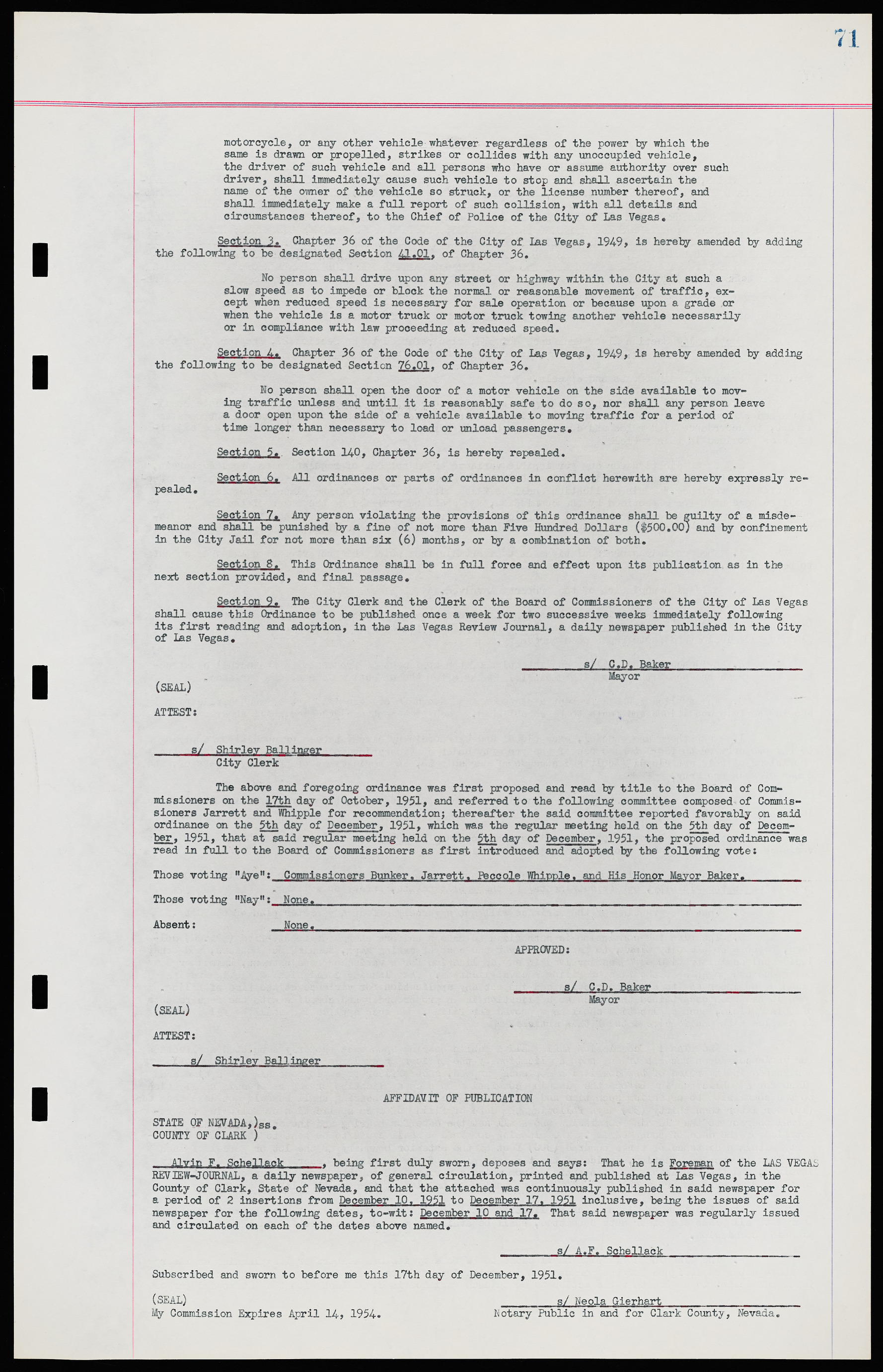 Las Vegas City Ordinances, November 13, 1950 to August 6, 1958, lvc000015-79