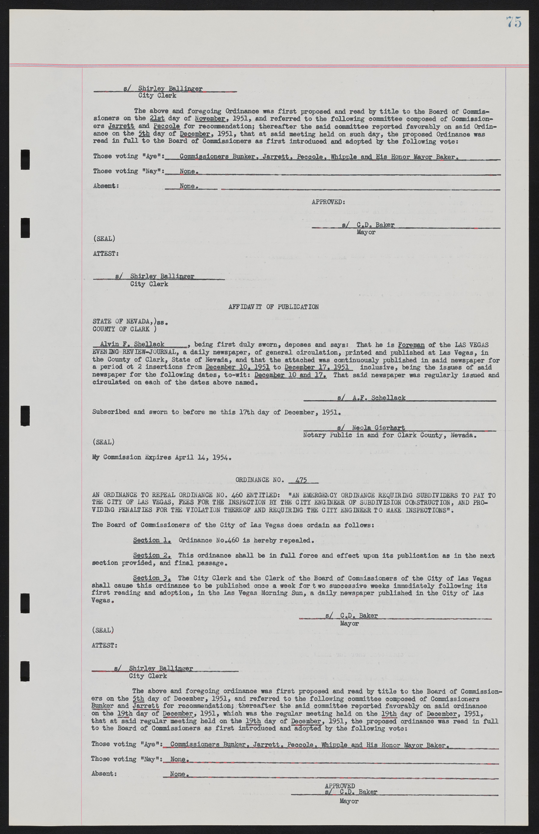 Las Vegas City Ordinances, November 13, 1950 to August 6, 1958, lvc000015-83