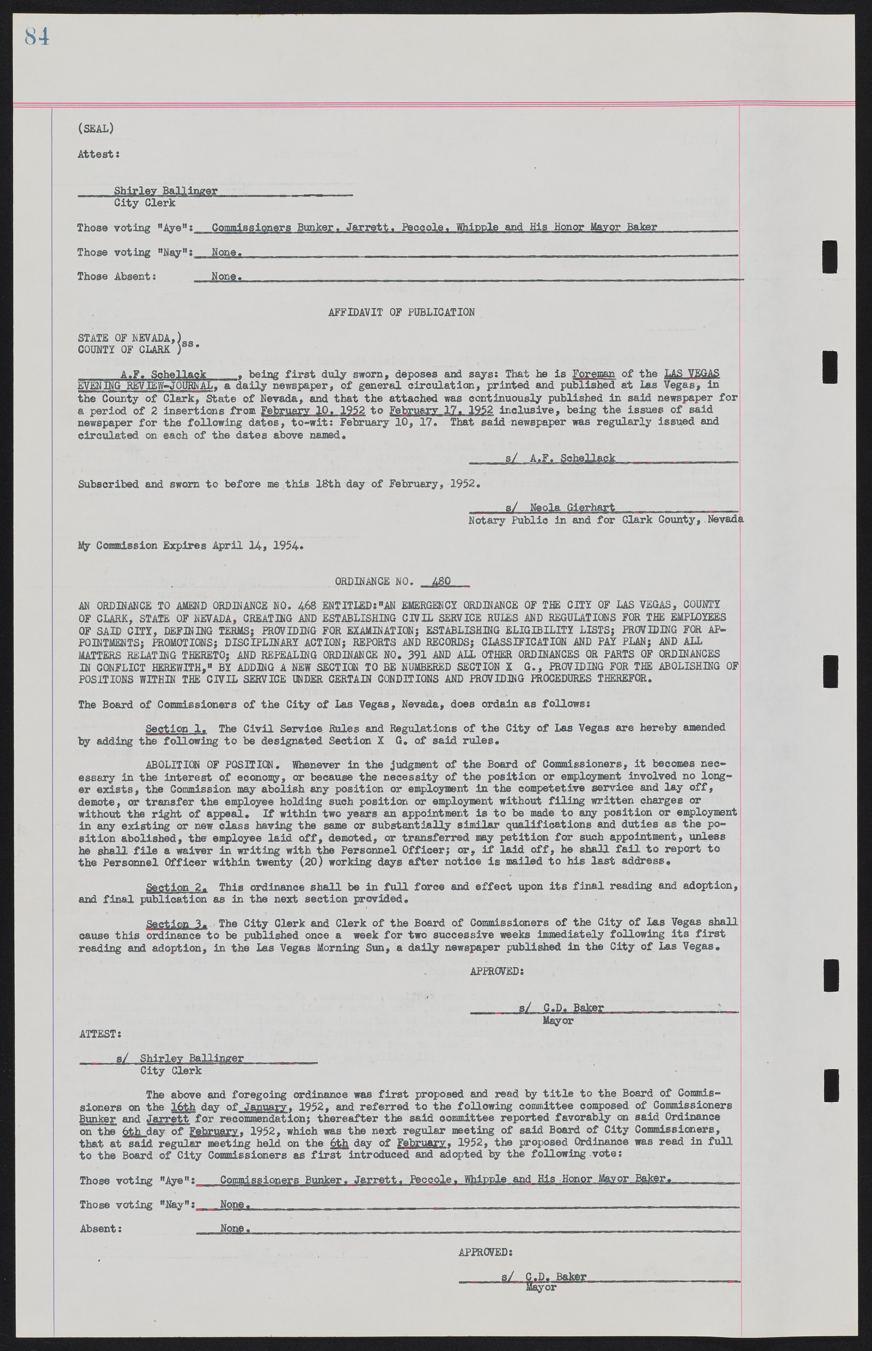 Las Vegas City Ordinances, November 13, 1950 to August 6, 1958, lvc000015-92