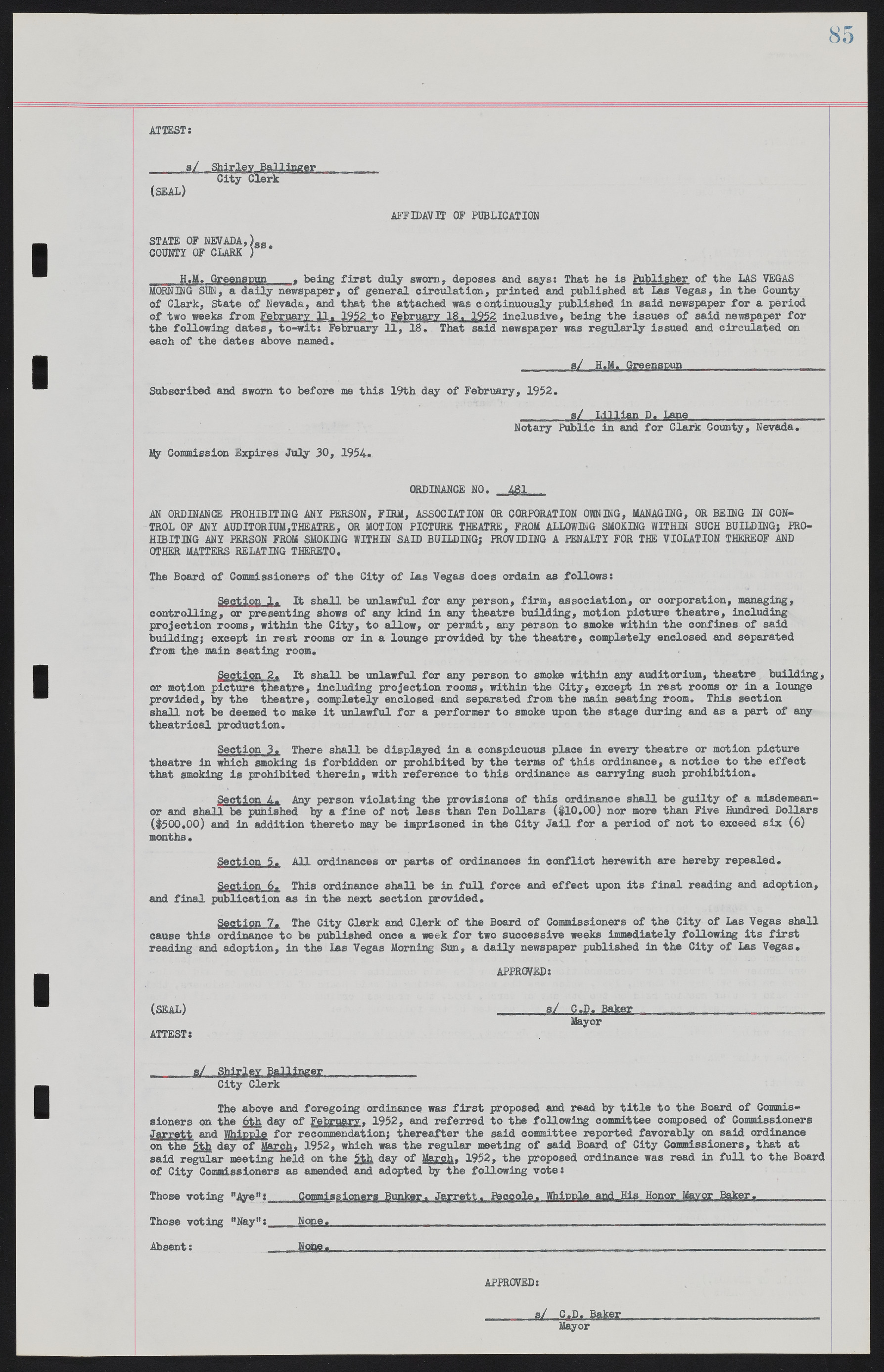 Las Vegas City Ordinances, November 13, 1950 to August 6, 1958, lvc000015-93