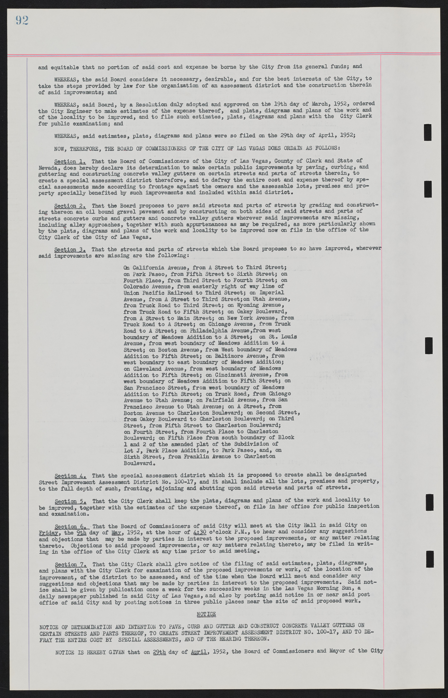 Las Vegas City Ordinances, November 13, 1950 to August 6, 1958, lvc000015-100