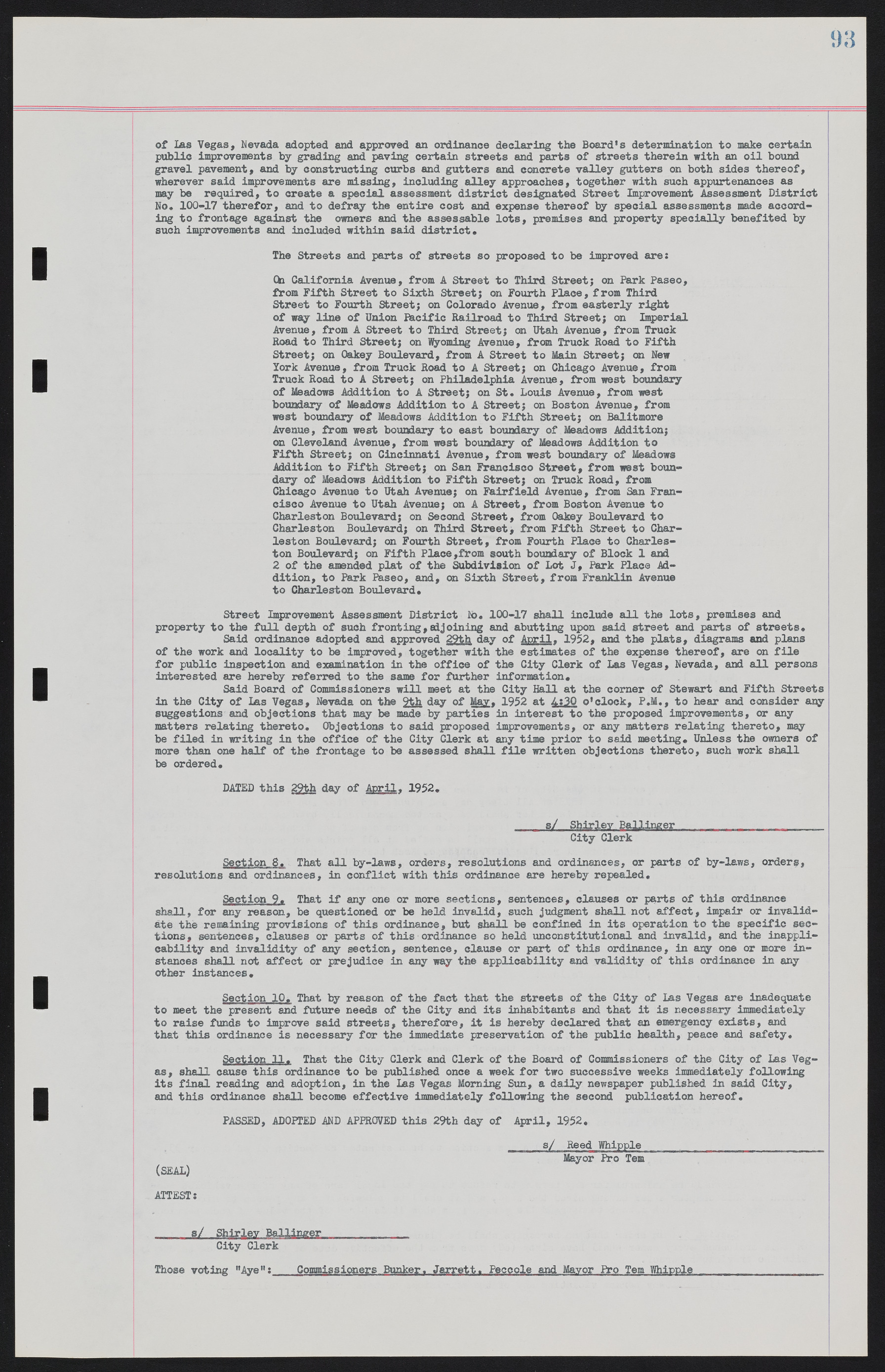 Las Vegas City Ordinances, November 13, 1950 to August 6, 1958, lvc000015-101