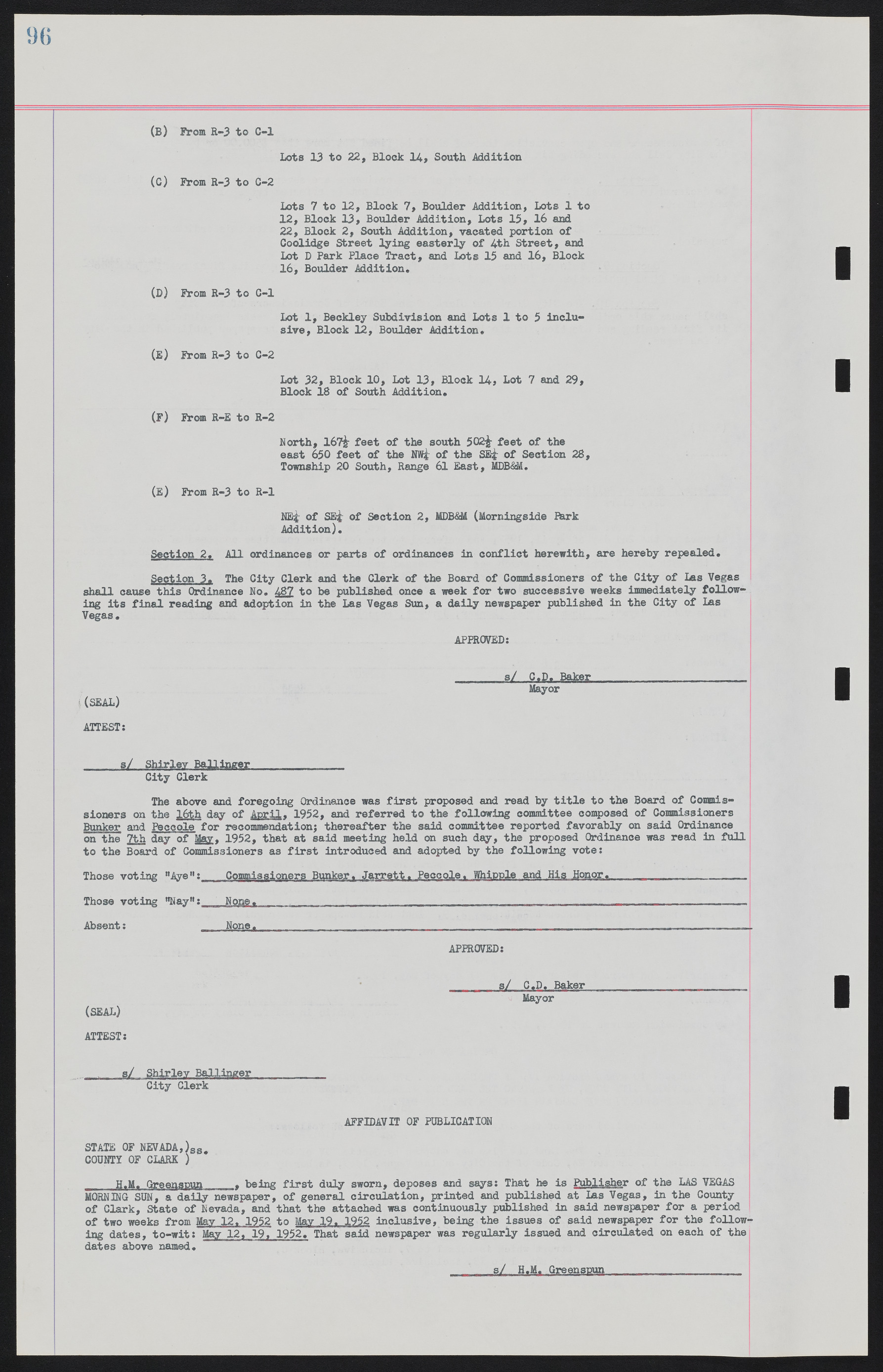 Las Vegas City Ordinances, November 13, 1950 to August 6, 1958, lvc000015-104