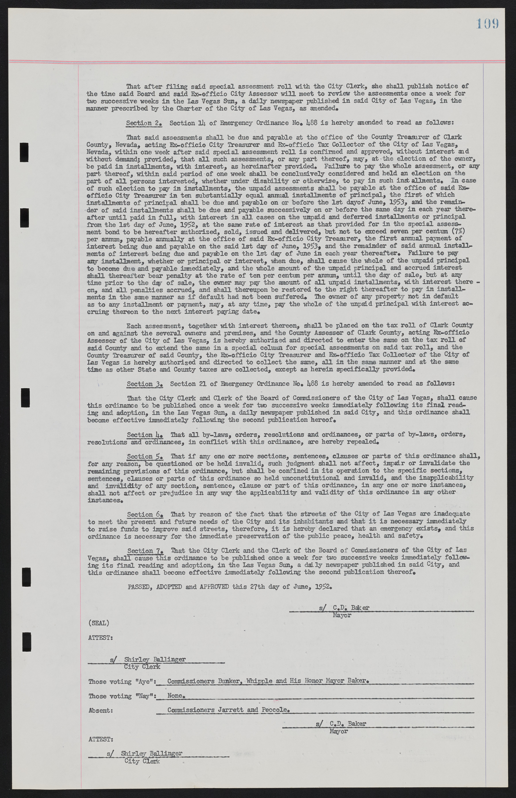 Las Vegas City Ordinances, November 13, 1950 to August 6, 1958, lvc000015-117