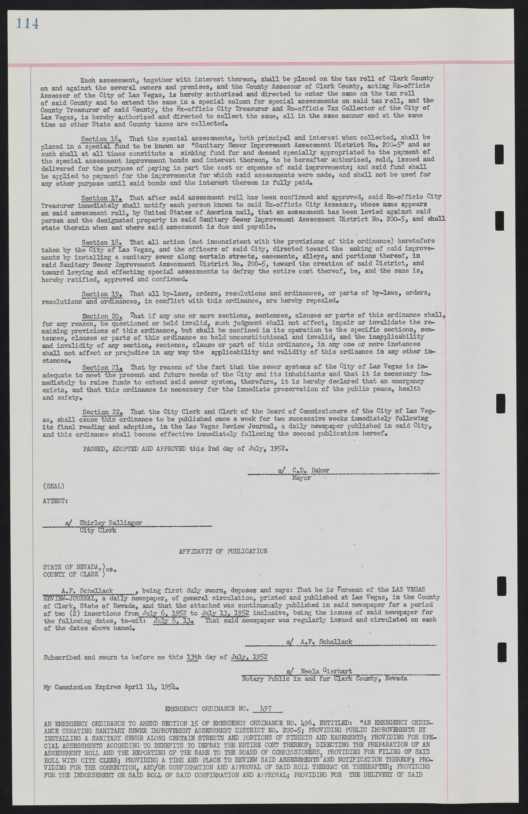 Las Vegas City Ordinances, November 13, 1950 to August 6, 1958, lvc000015-122